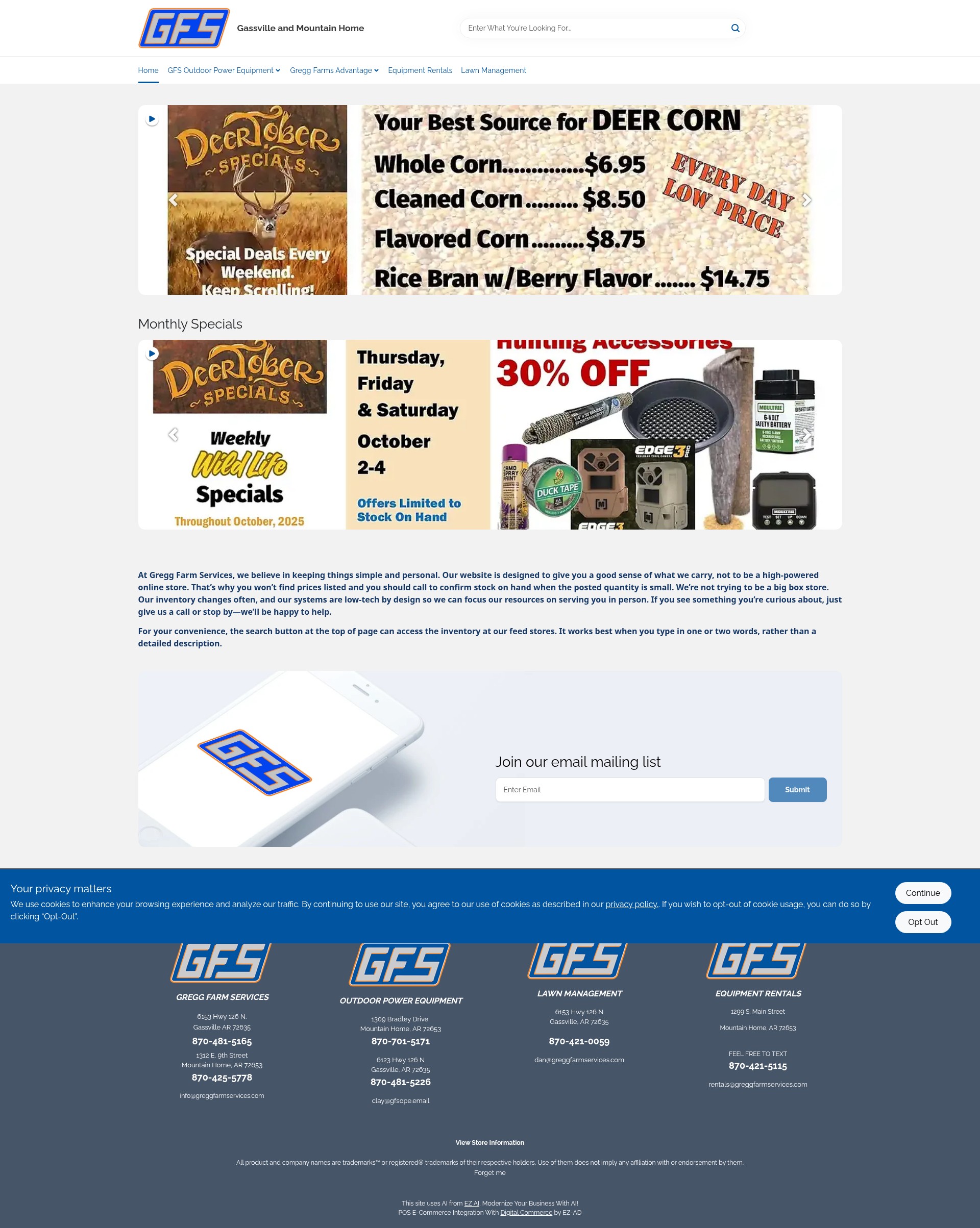 Screenshot of greggfarmservices.com