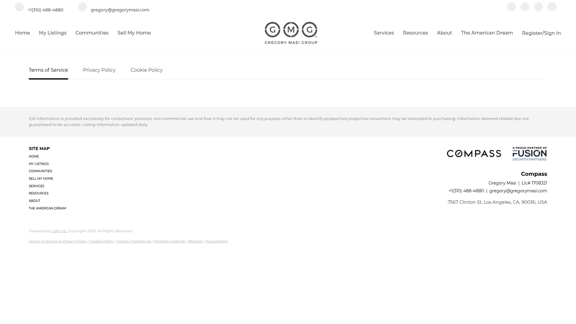 Screenshot of gregorymasi.com