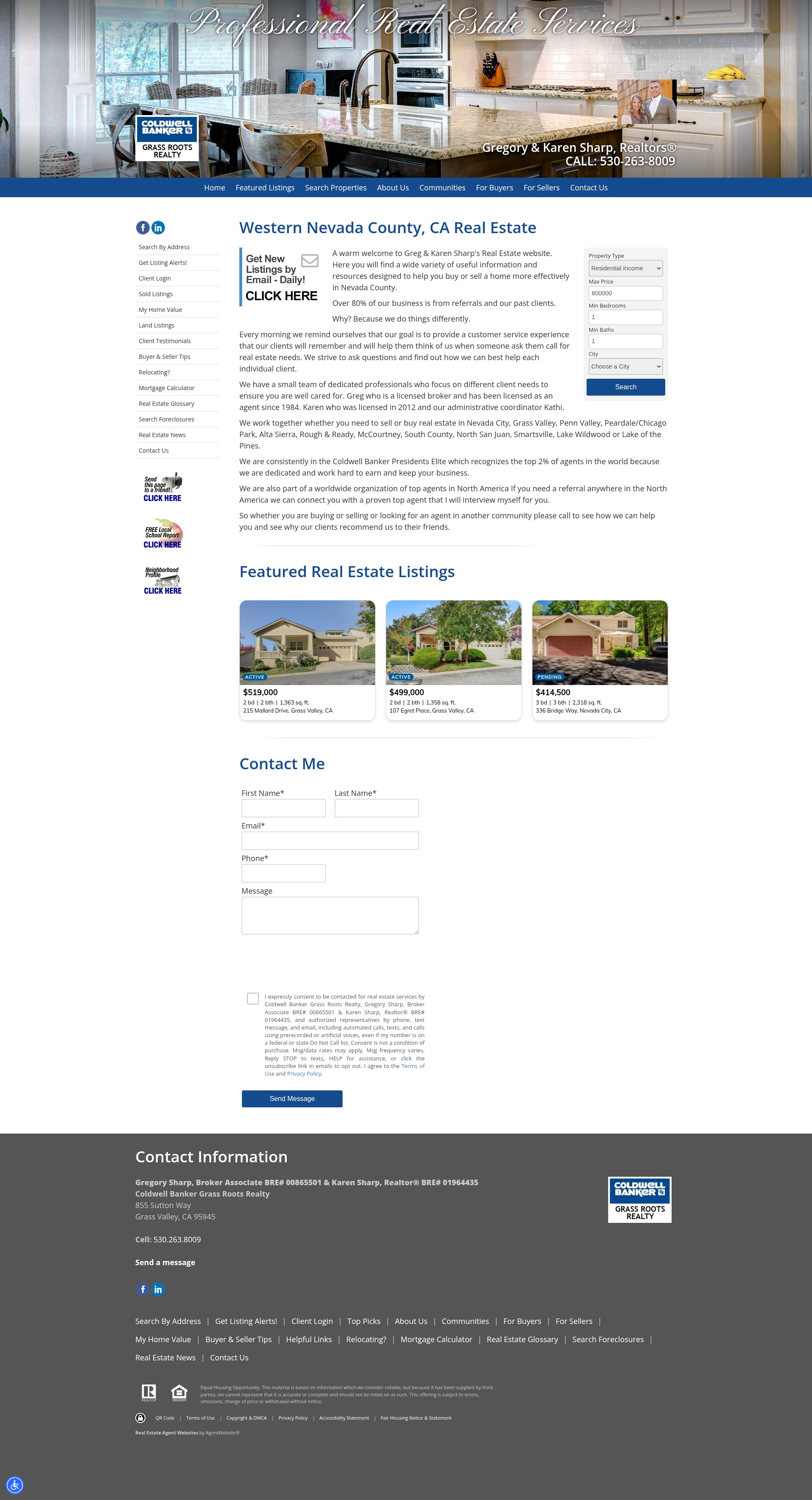 Screenshot of gregorysharprealestate.com