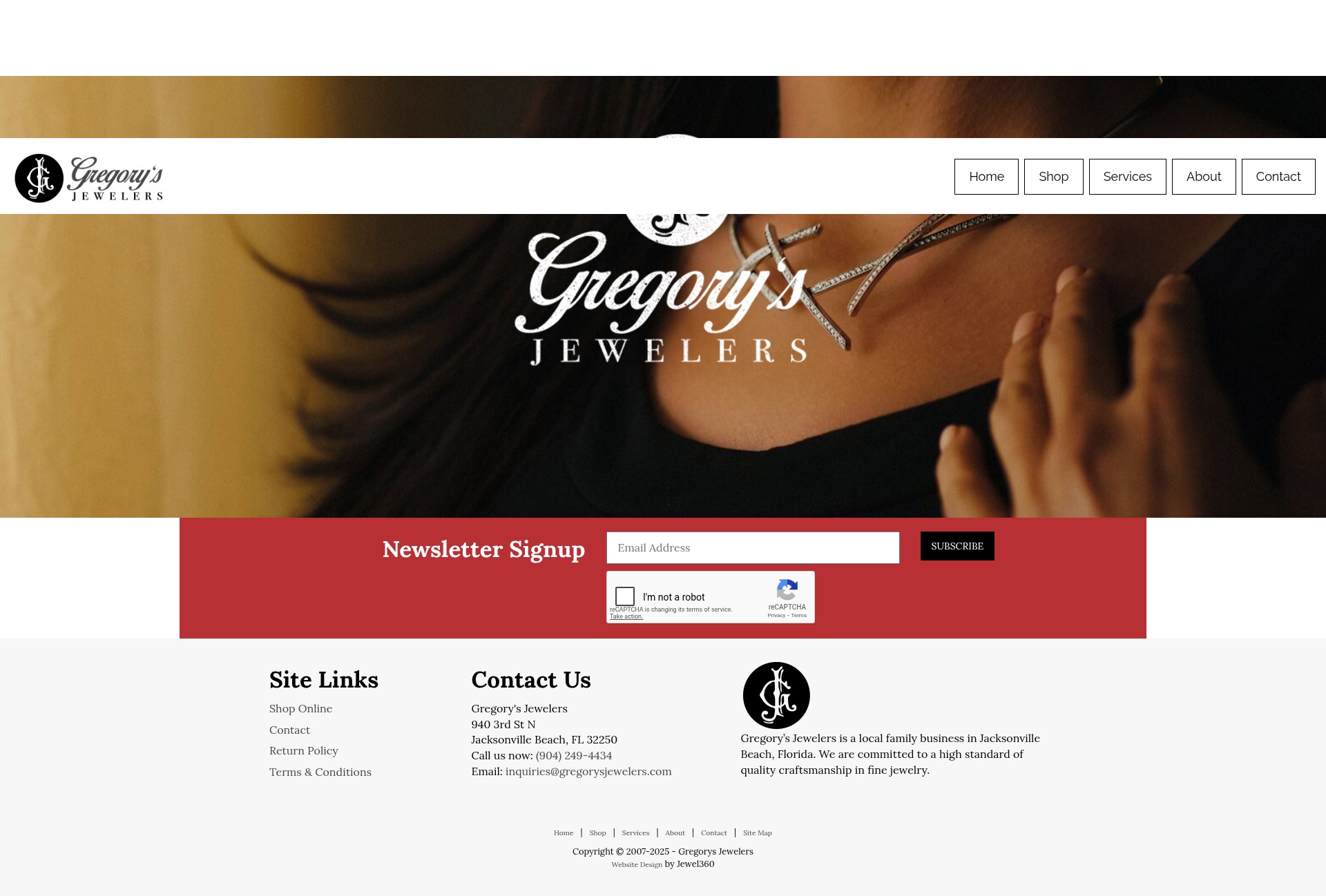 Screenshot of gregorysjewelers.com