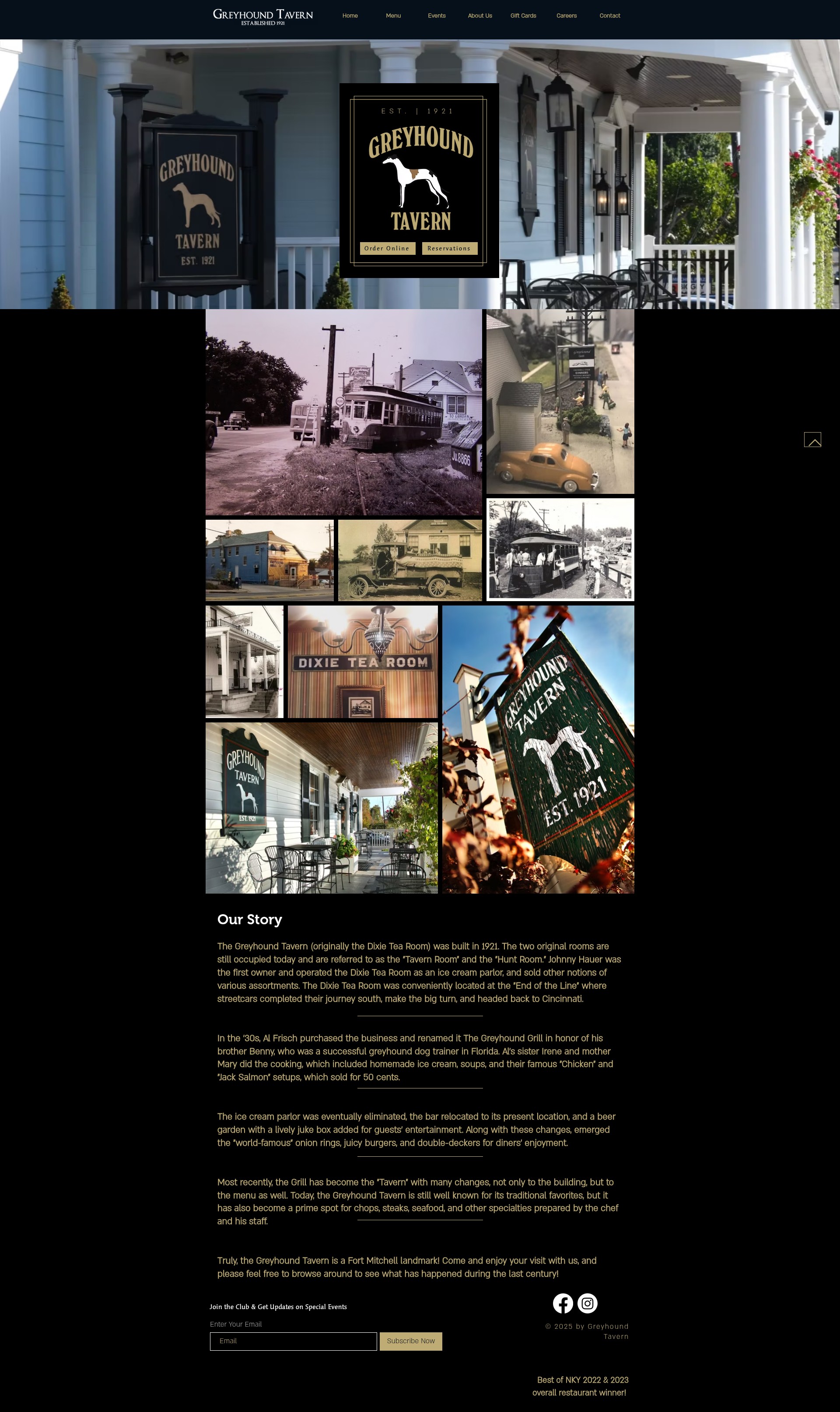 Screenshot of greyhoundtavern.com