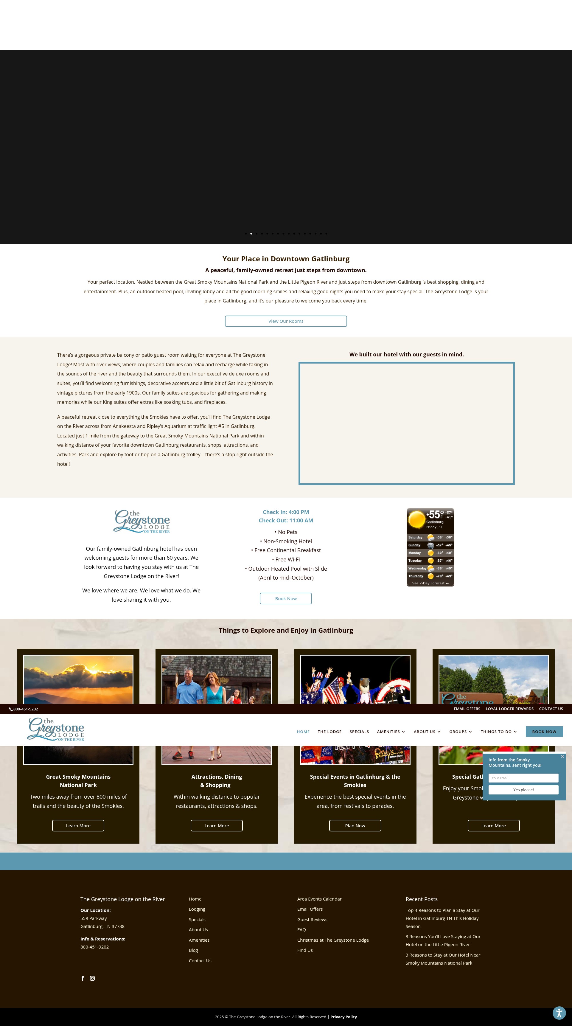 Screenshot of greystonelodgetn.com