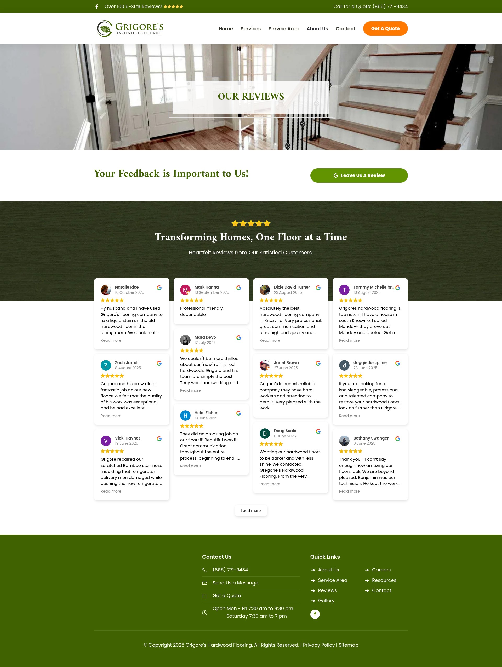 Screenshot of grigoreshardwood.com