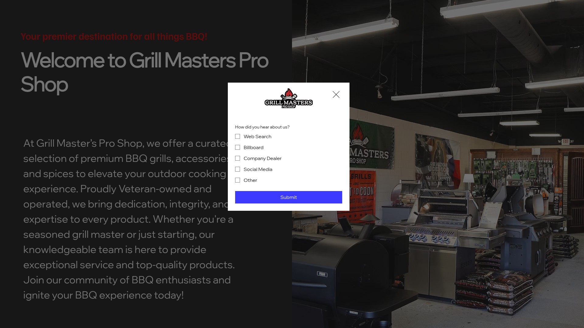 Screenshot of grillmastersproshop.com