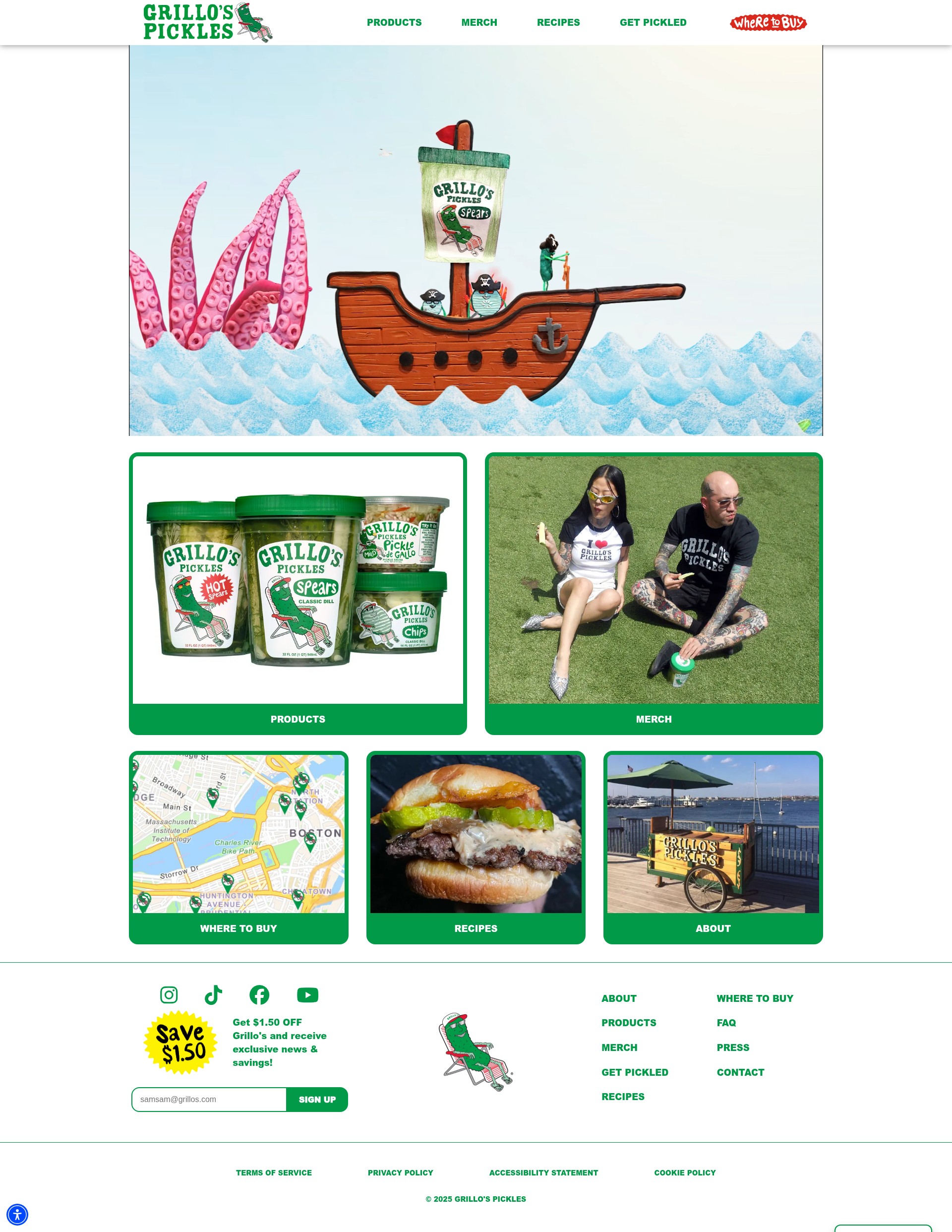Screenshot of grillospickles.com