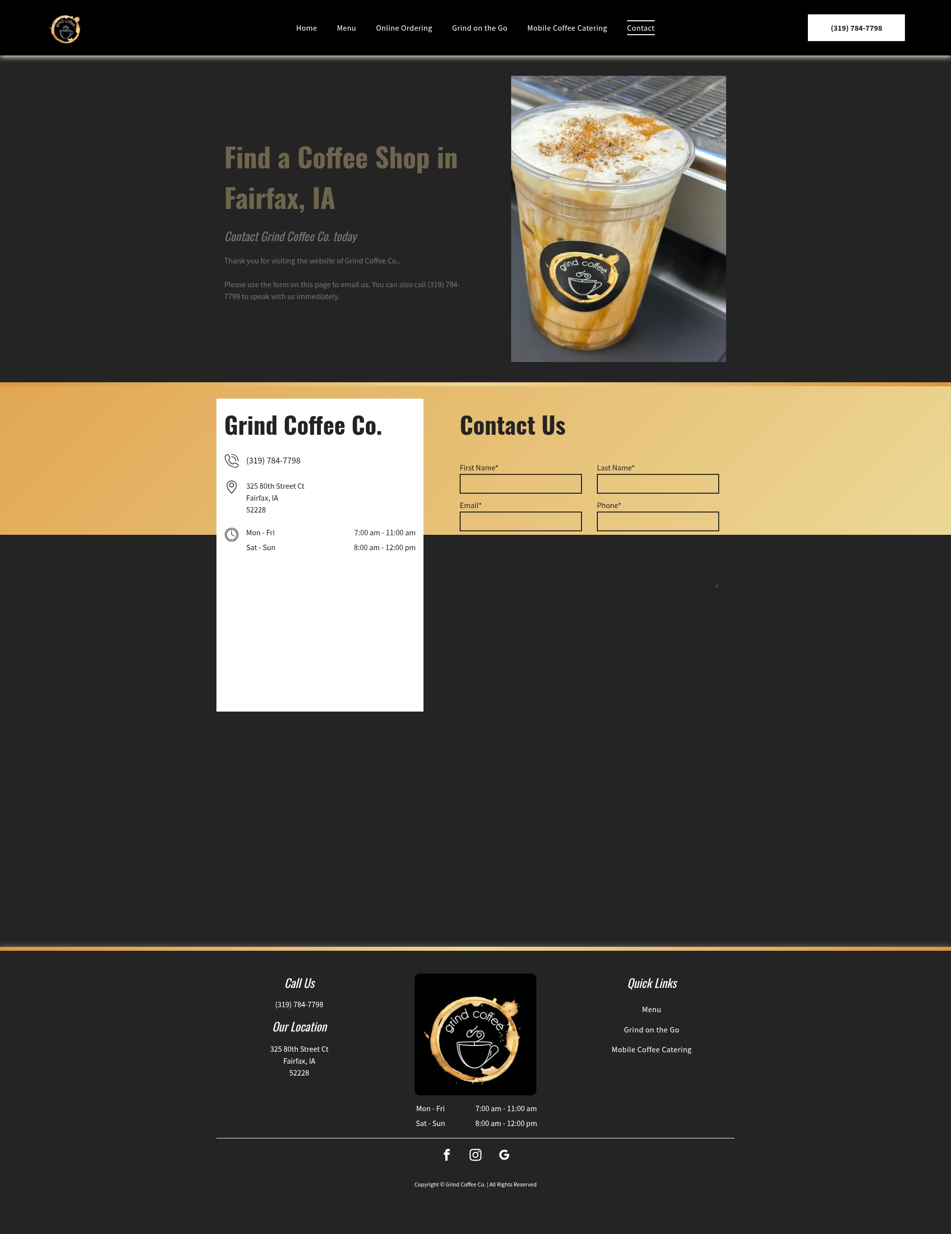 Screenshot of grindcoffeecoia.com