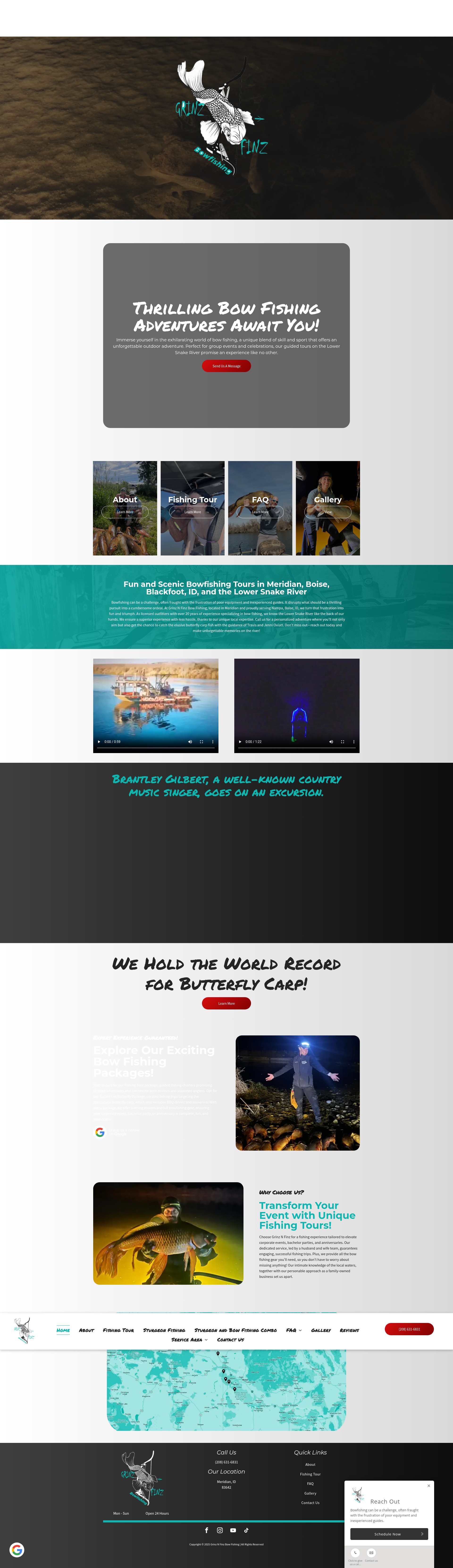 Screenshot of grinznfinzbowfishing.com