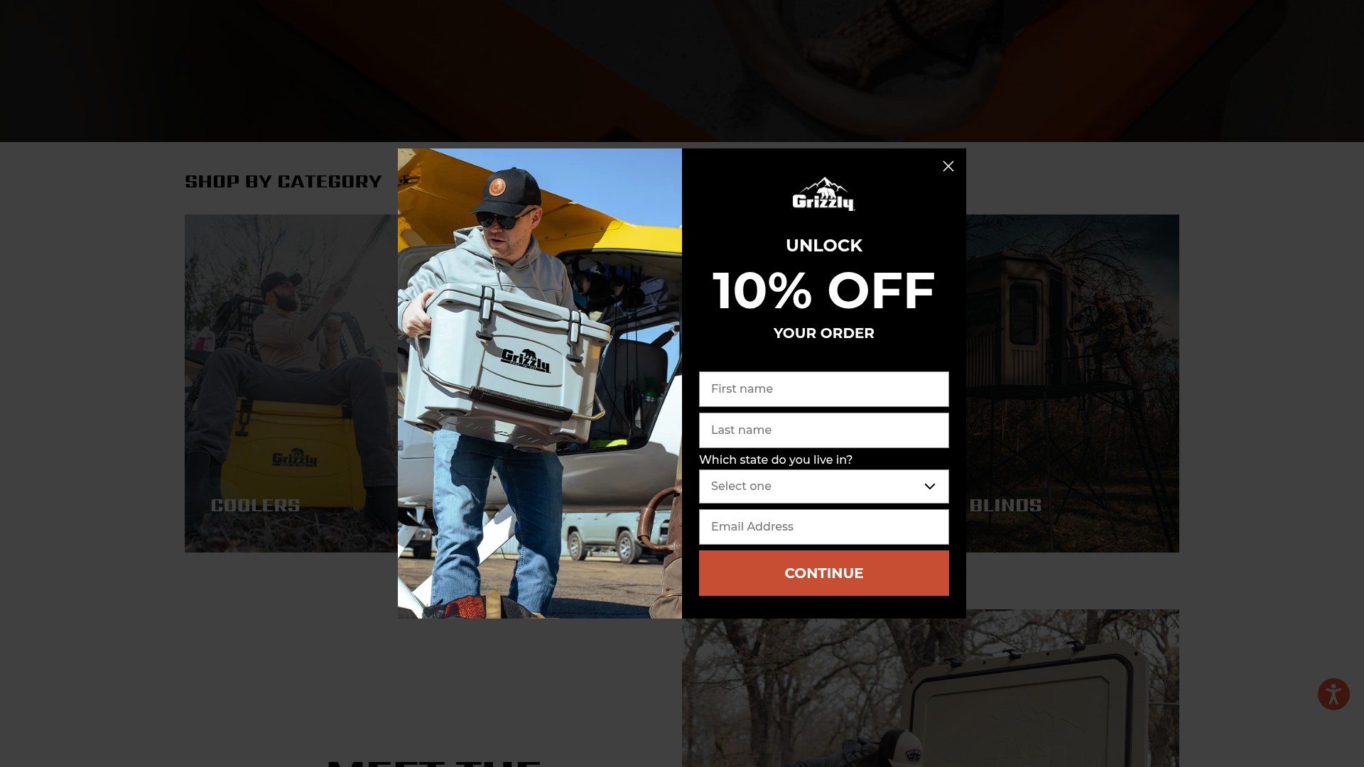 Screenshot of grizzlycoolers.com