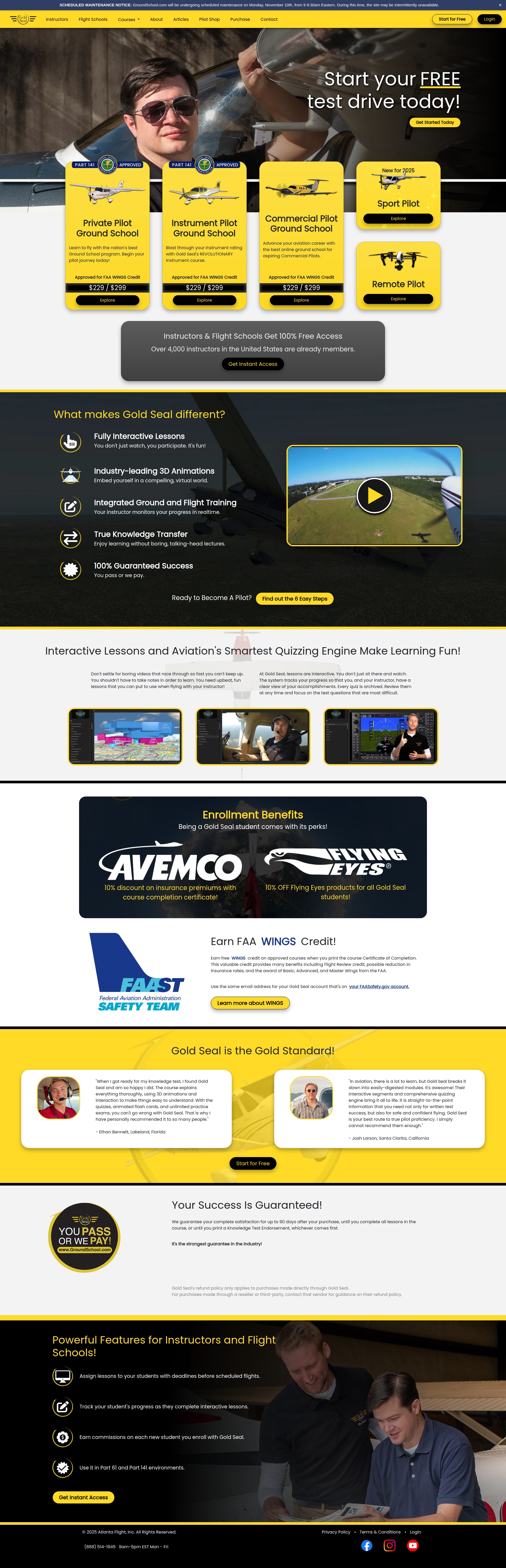 Screenshot of groundschool.com