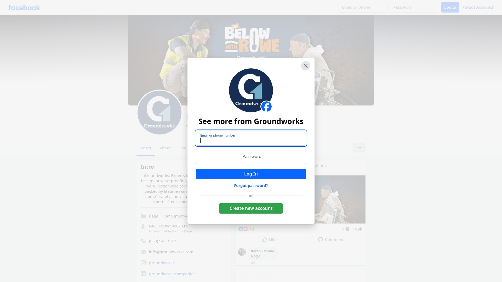 Screenshot of groundworks.com