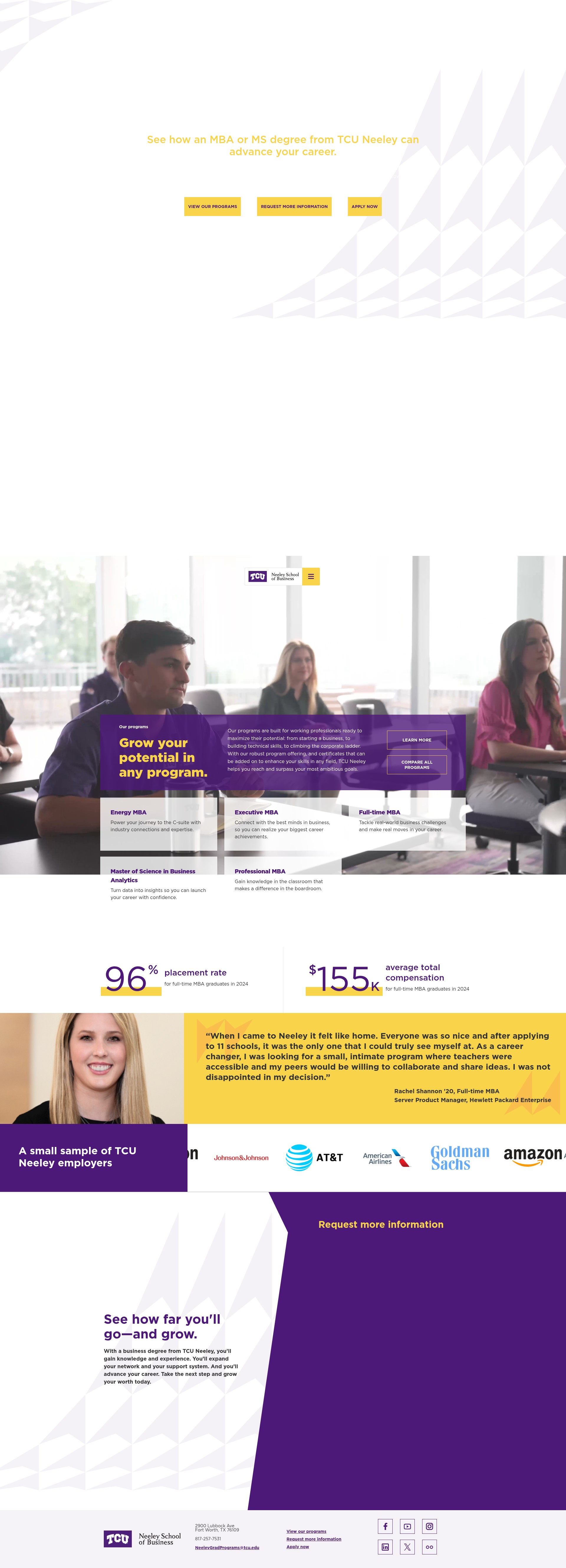 Screenshot of grow.neeley.tcu.edu