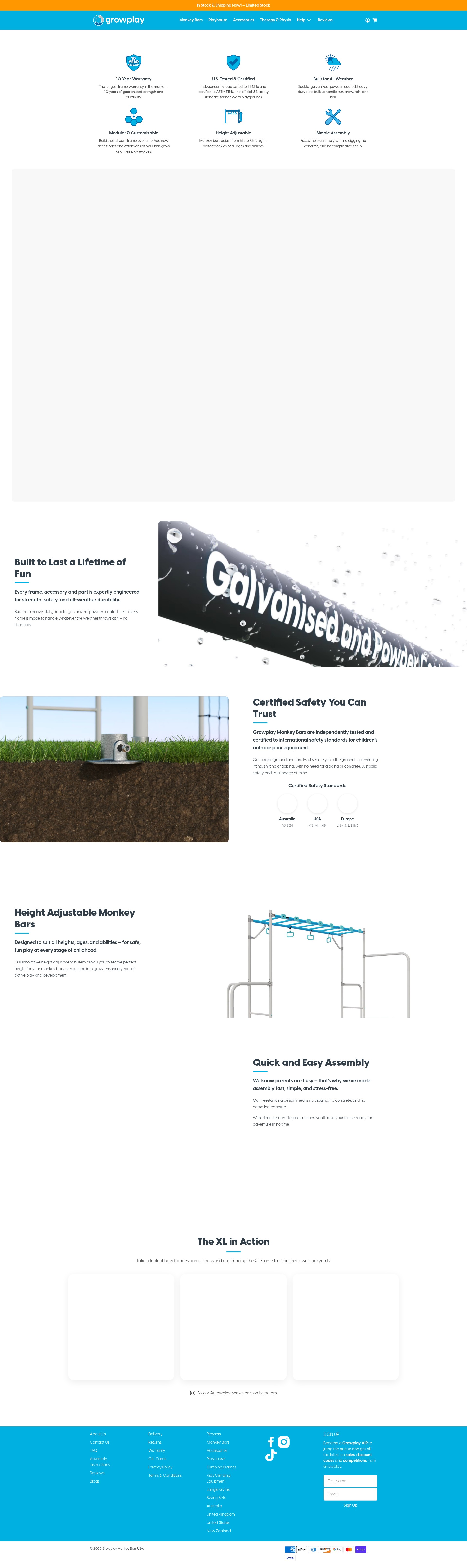 Screenshot of growplaymonkeybars.com