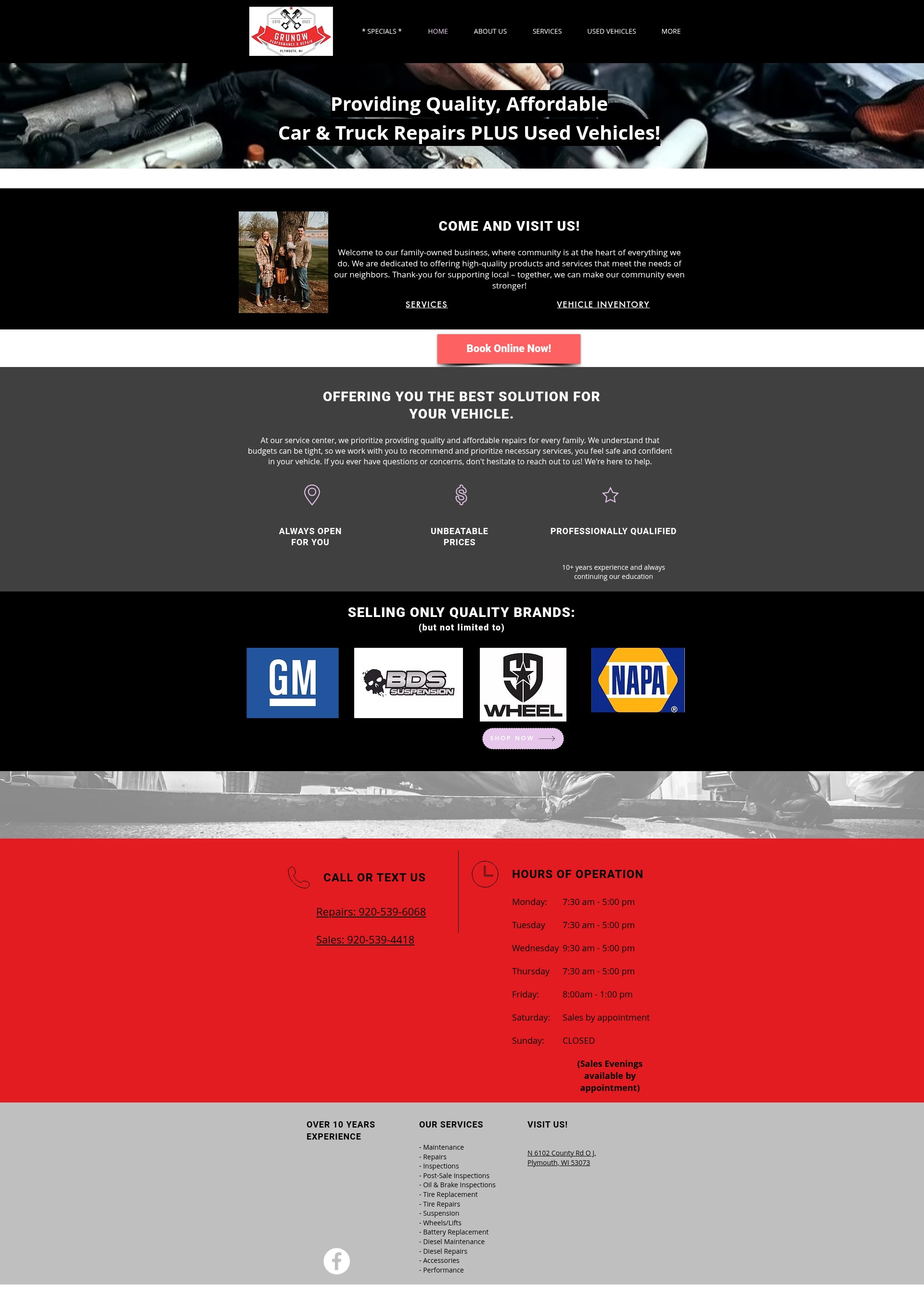 Screenshot of grunowperformance.com