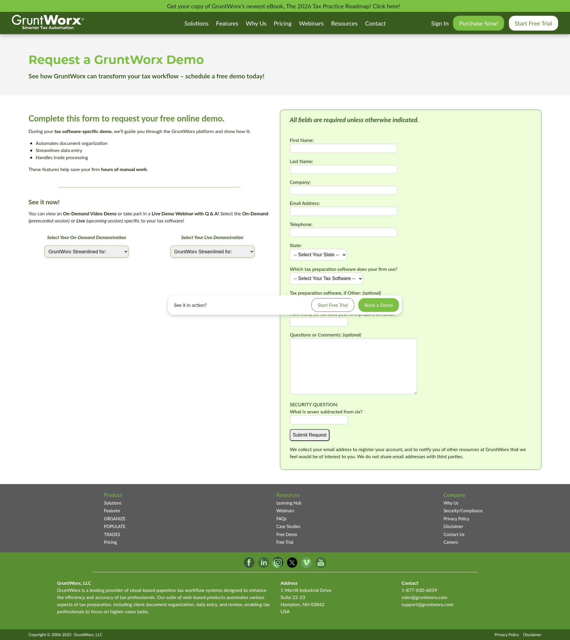 Screenshot of gruntworx.com