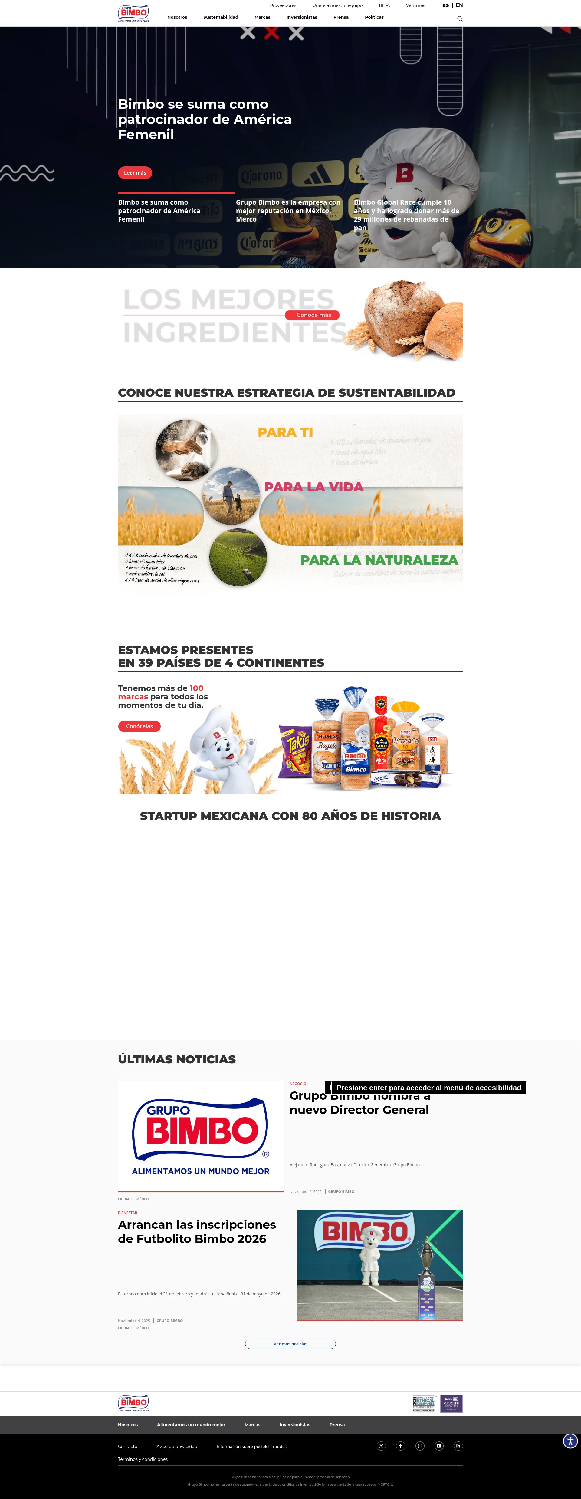 Screenshot of grupobimbo.com