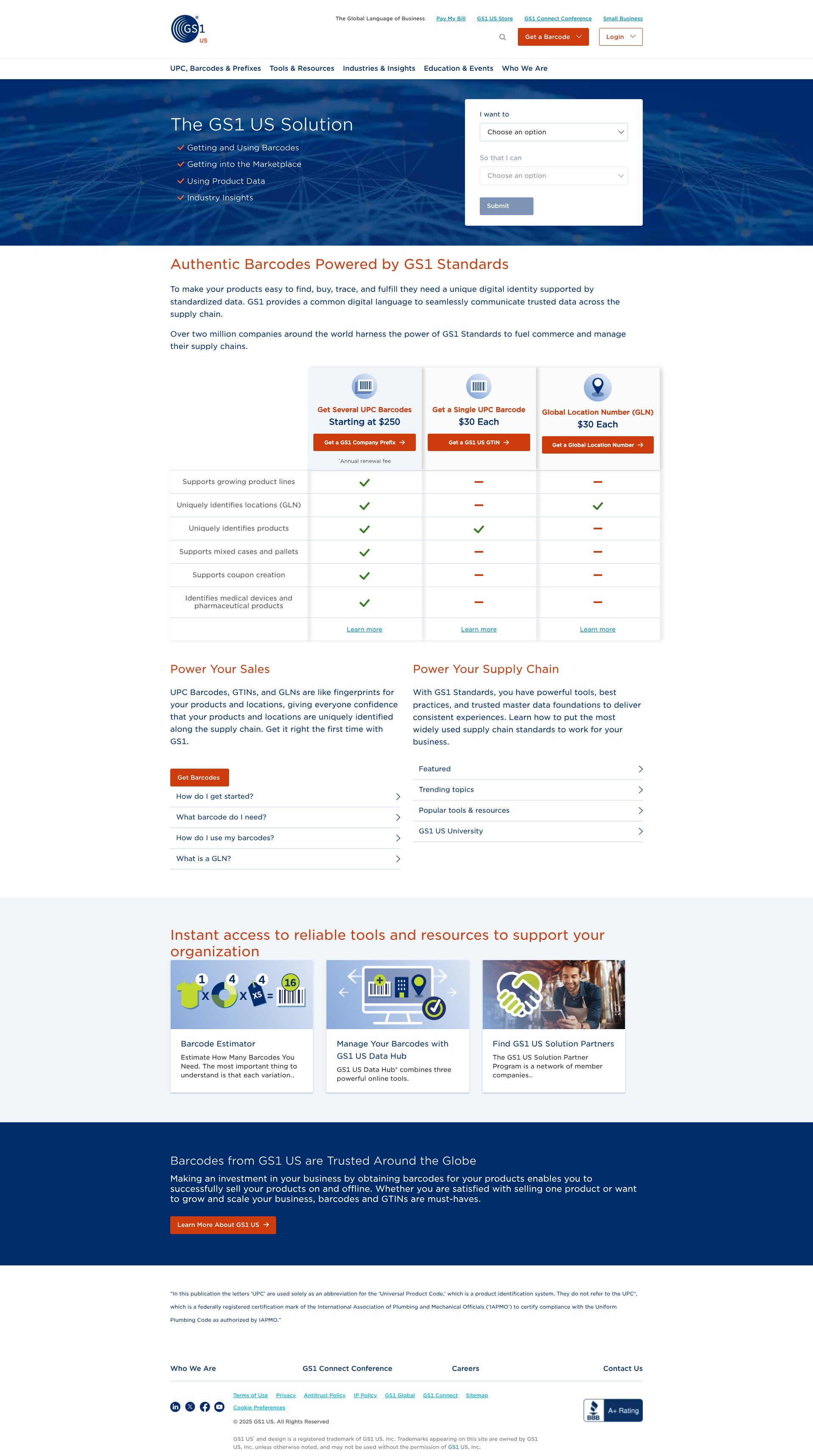 Screenshot of gs1us.org