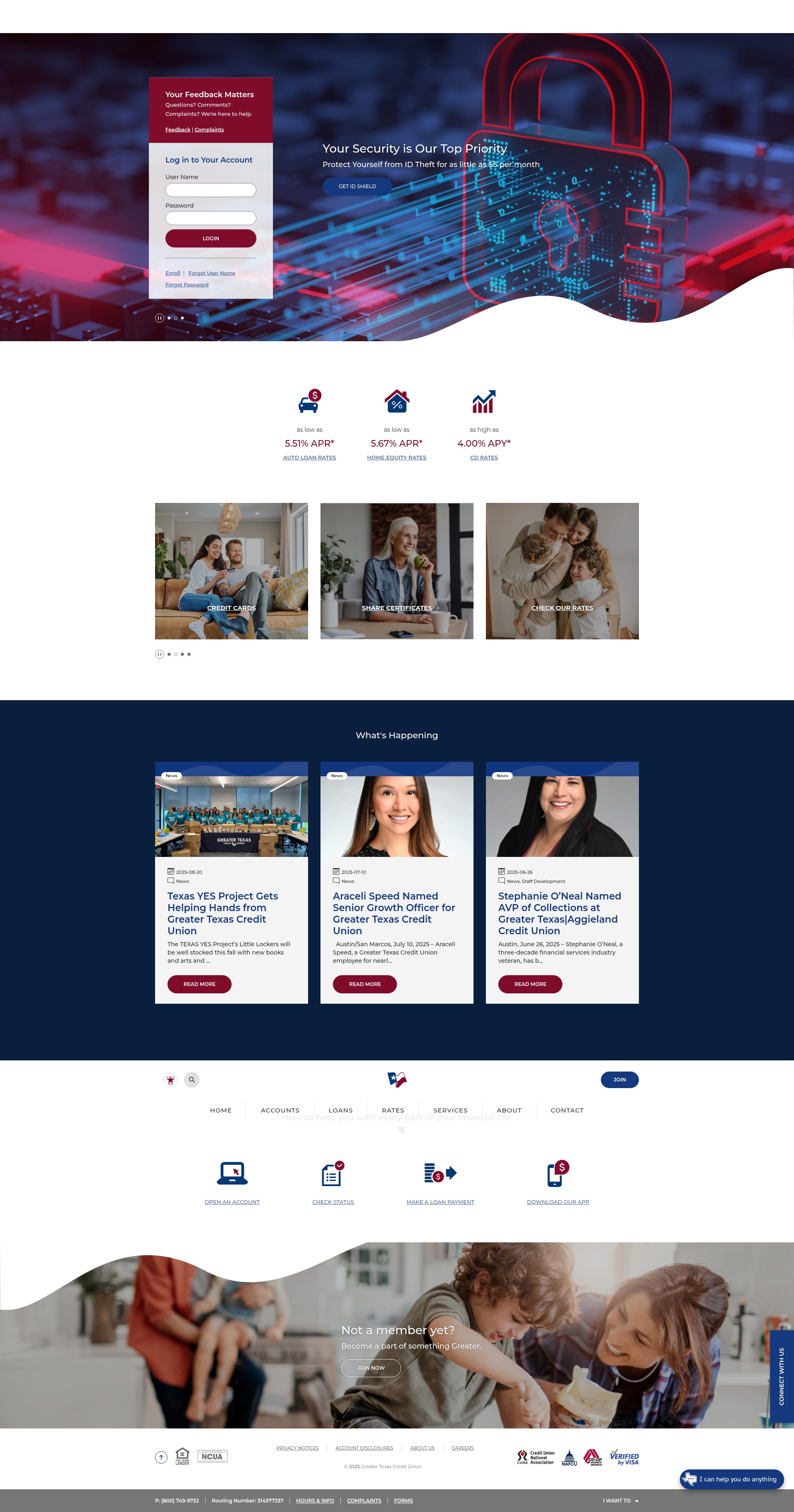Screenshot of gtfcu.org