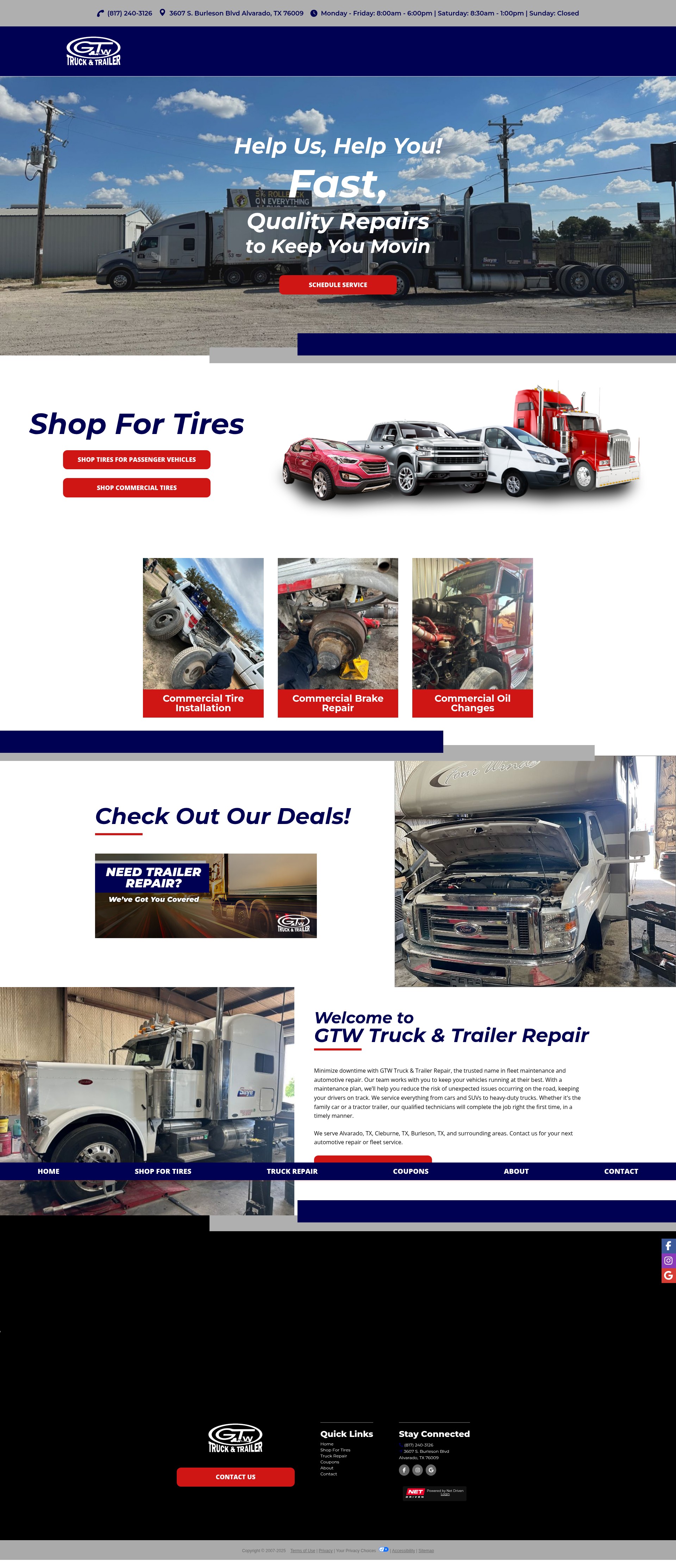 Screenshot of gtwtruckshop.com