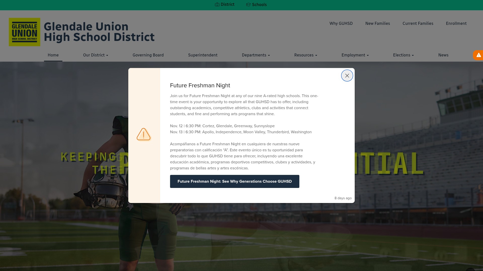 Screenshot of guhsdaz.org