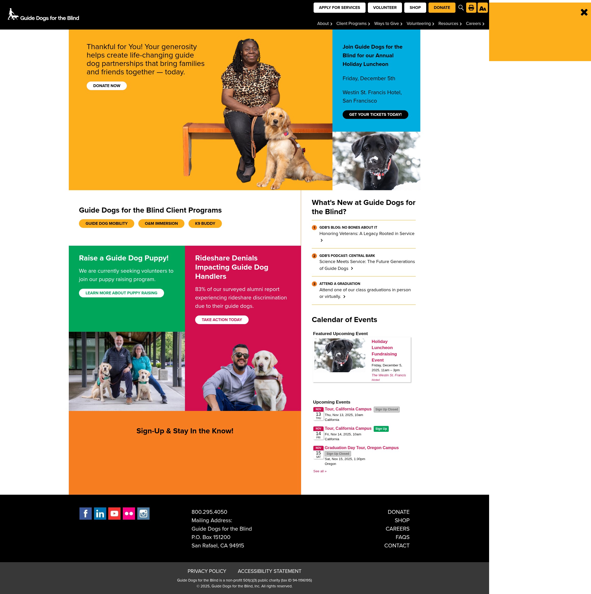 Screenshot of guidedogs.com