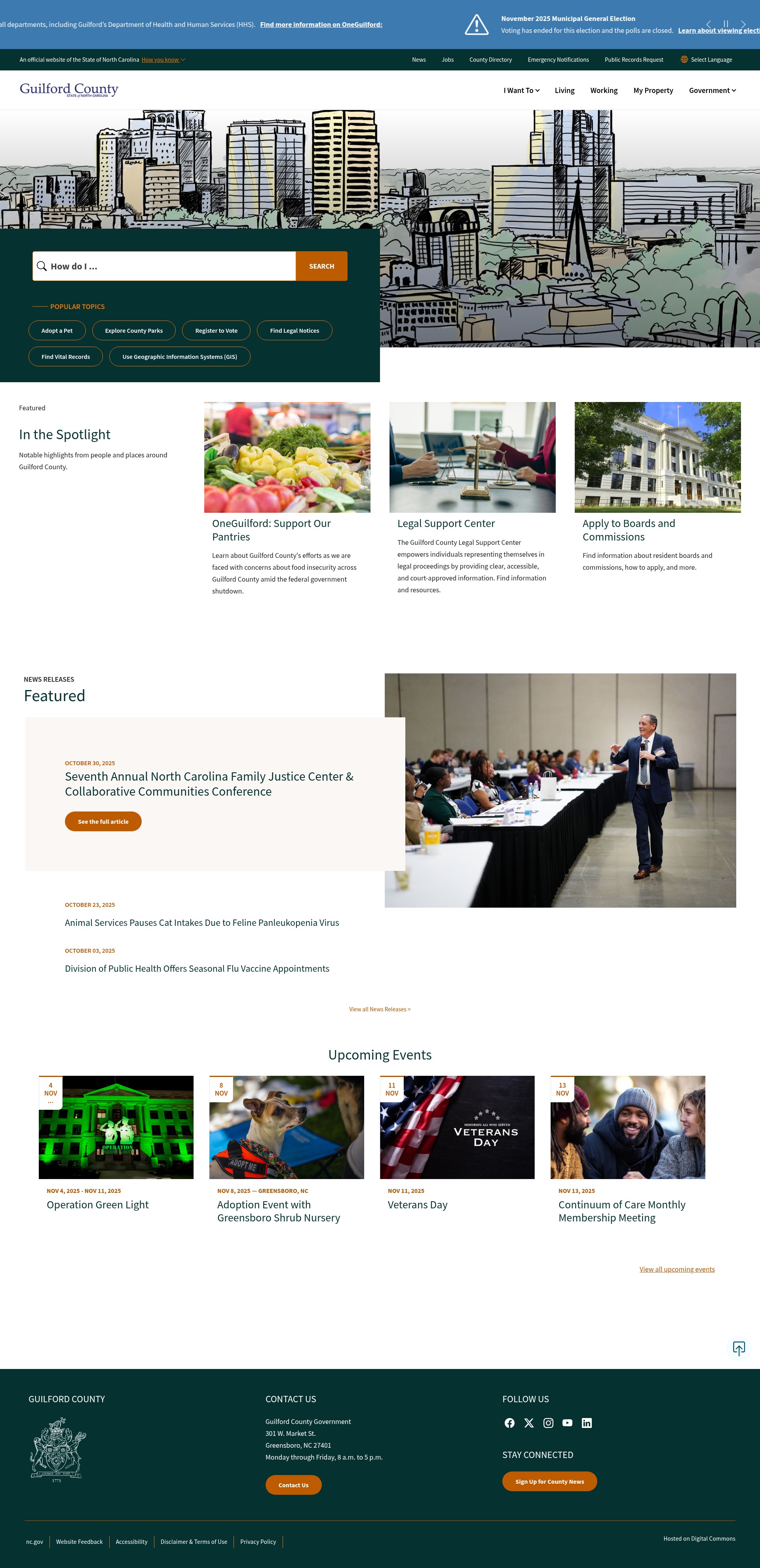 Screenshot of guilfordcountync.gov
