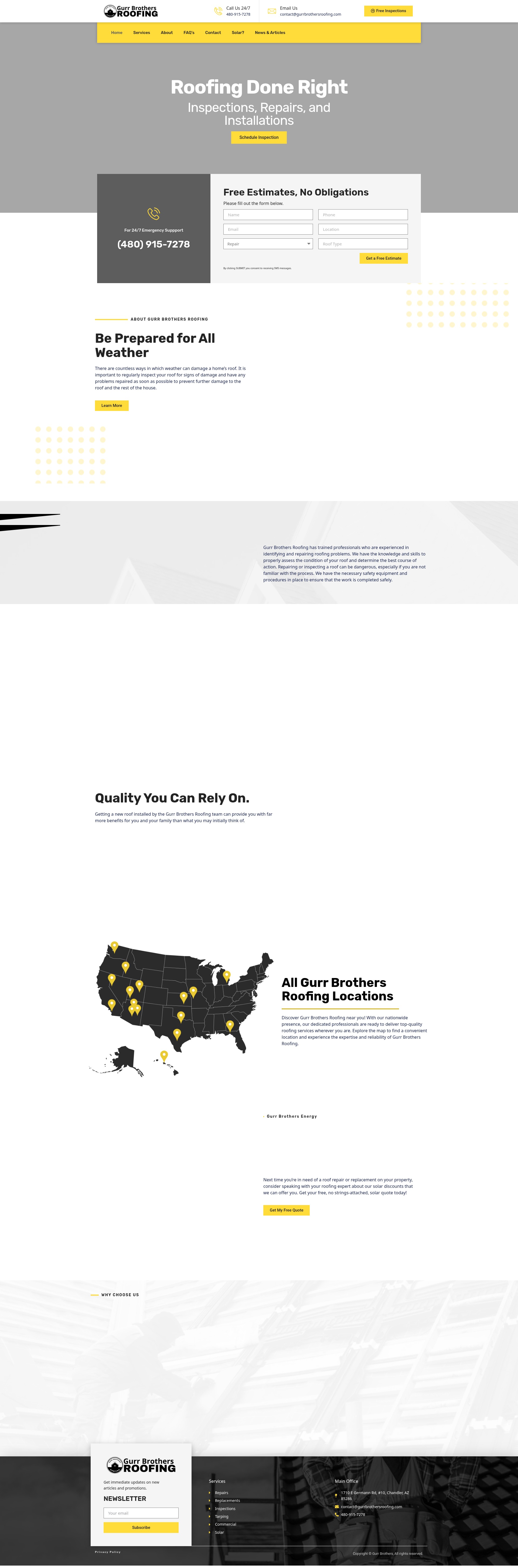Screenshot of gurrbrothersroofing.com