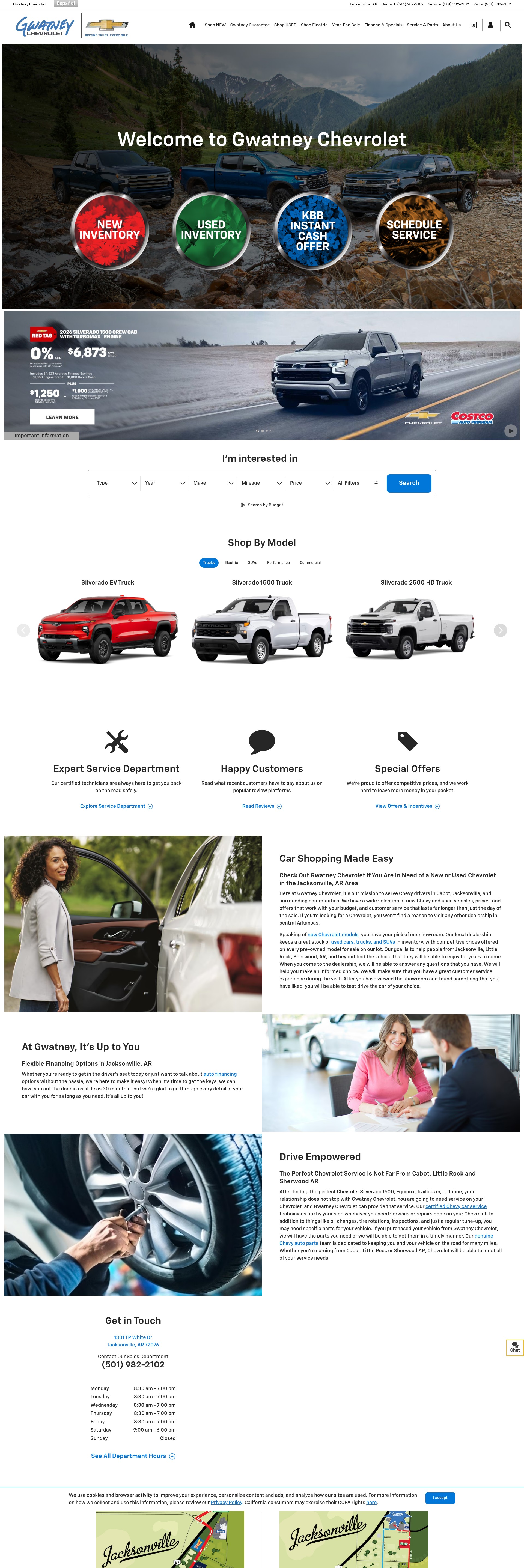 Screenshot of gwatneychevrolet.com