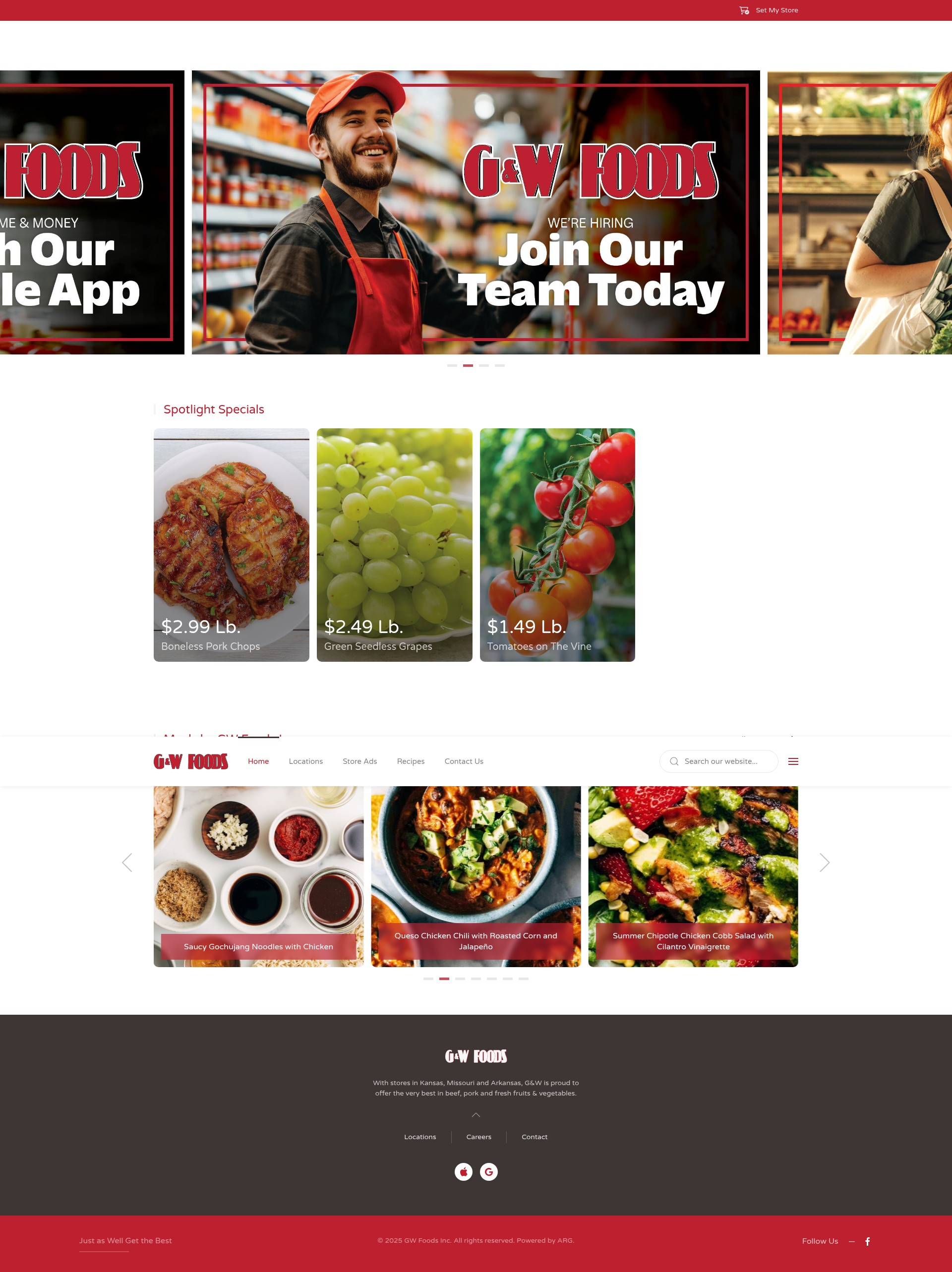 Screenshot of gwfoodsinc.com