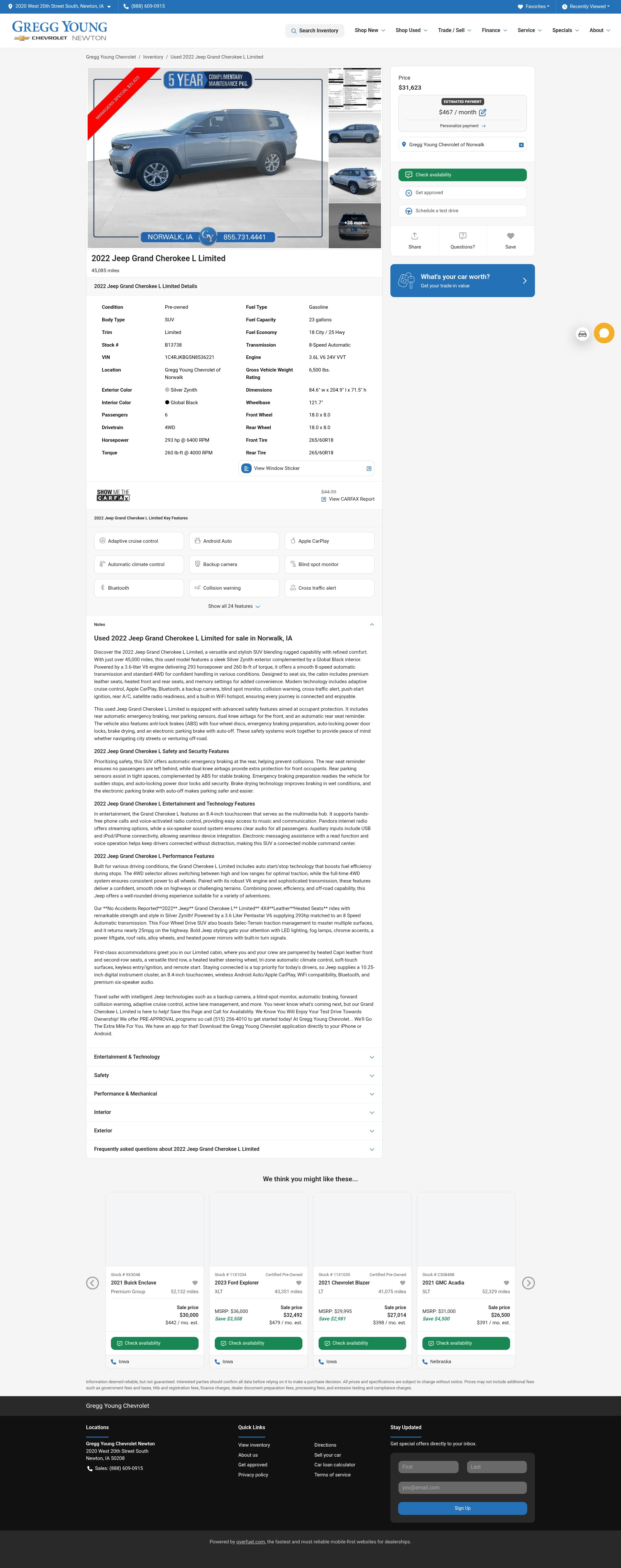 Screenshot of gychevynewton.com