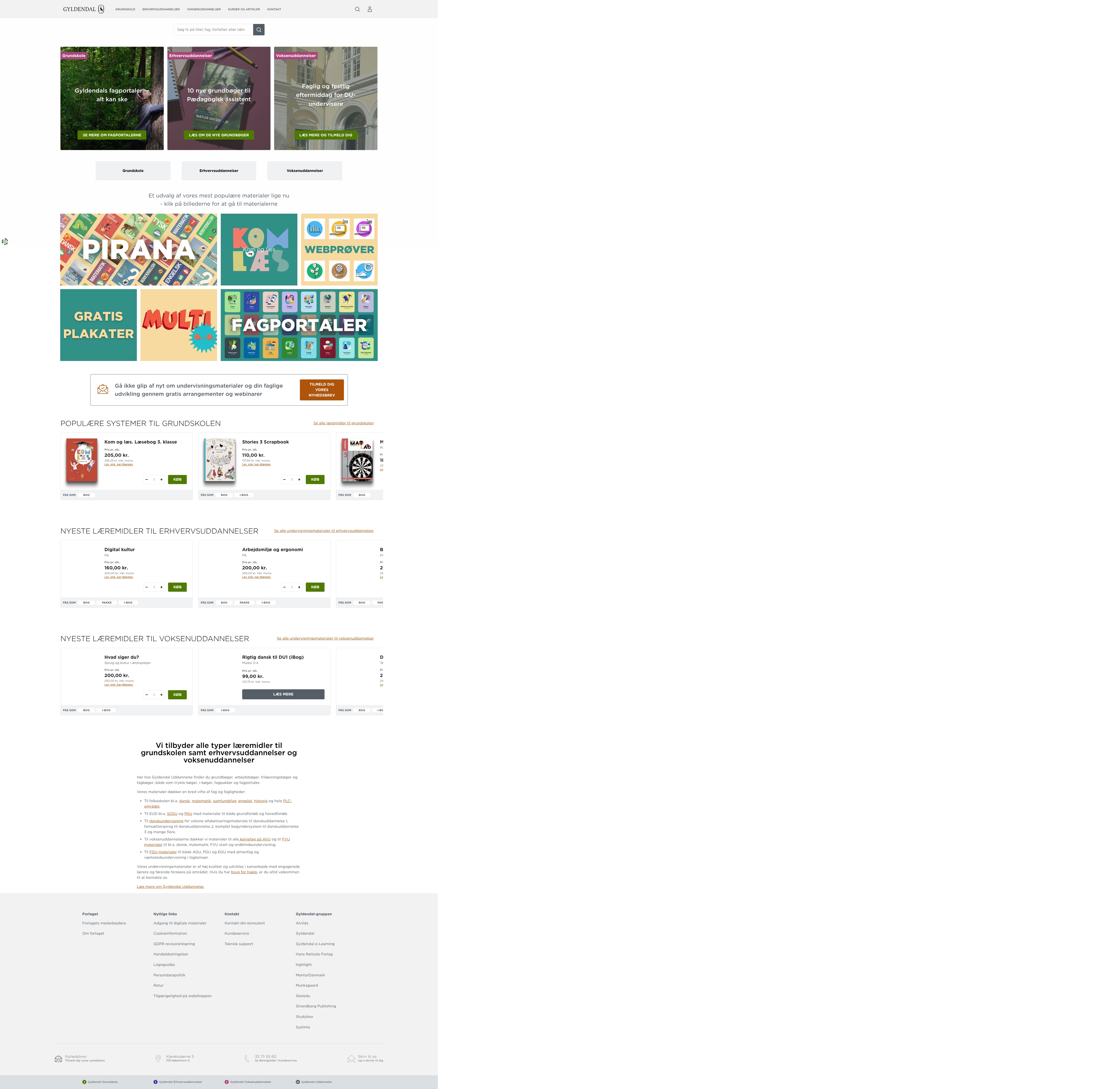 Screenshot of gyldendal-uddannelse.dk