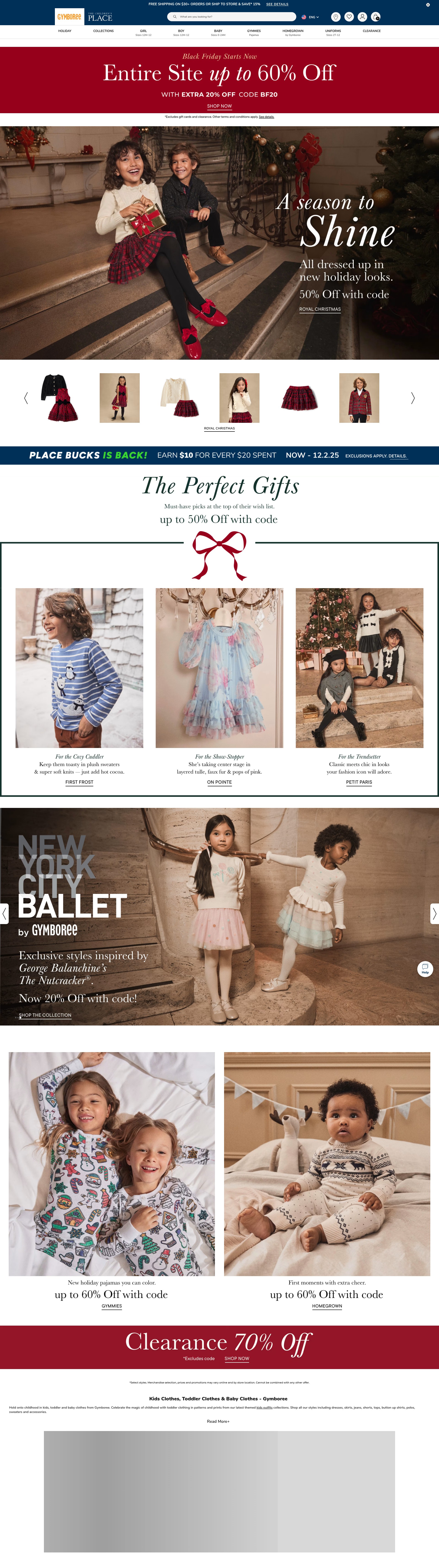 Screenshot of gymboree.com