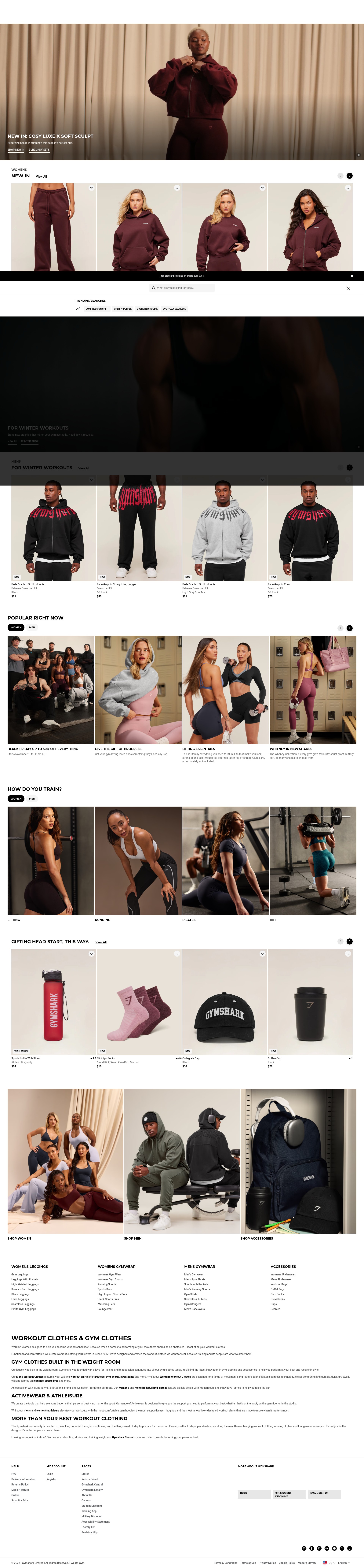 Screenshot of gymshark.com