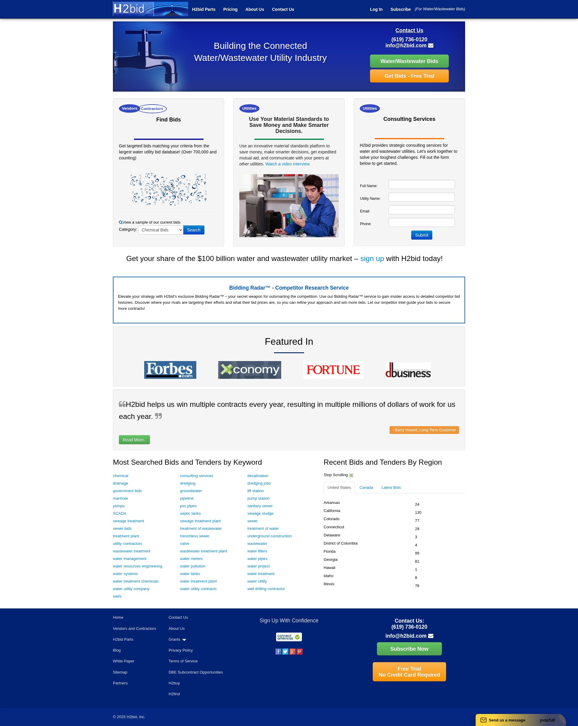 Screenshot of h2bid.com