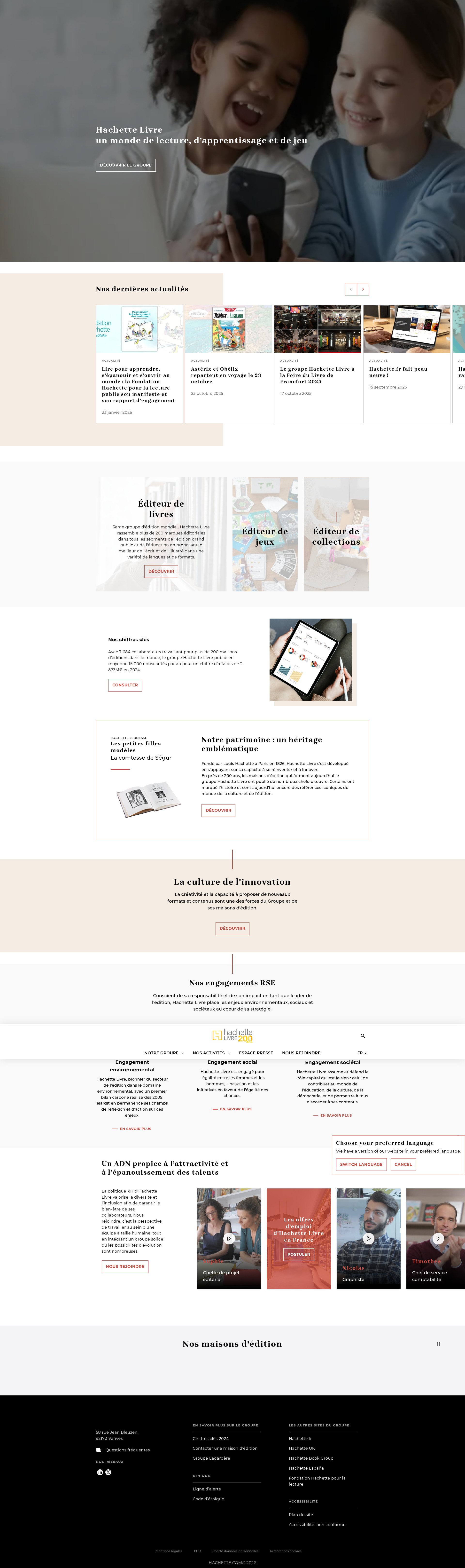 Screenshot of hachette.com