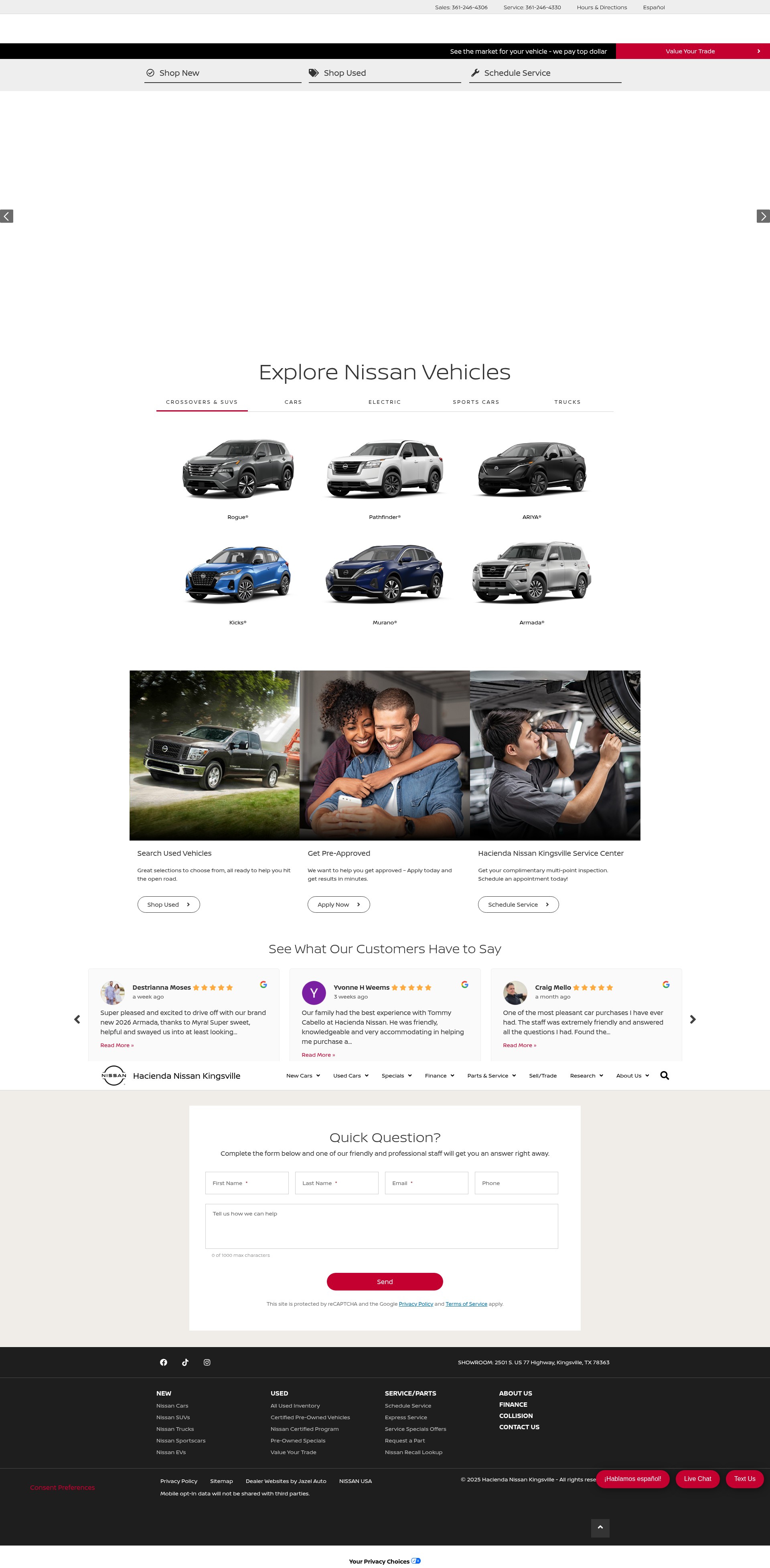 Screenshot of haciendanissan.com