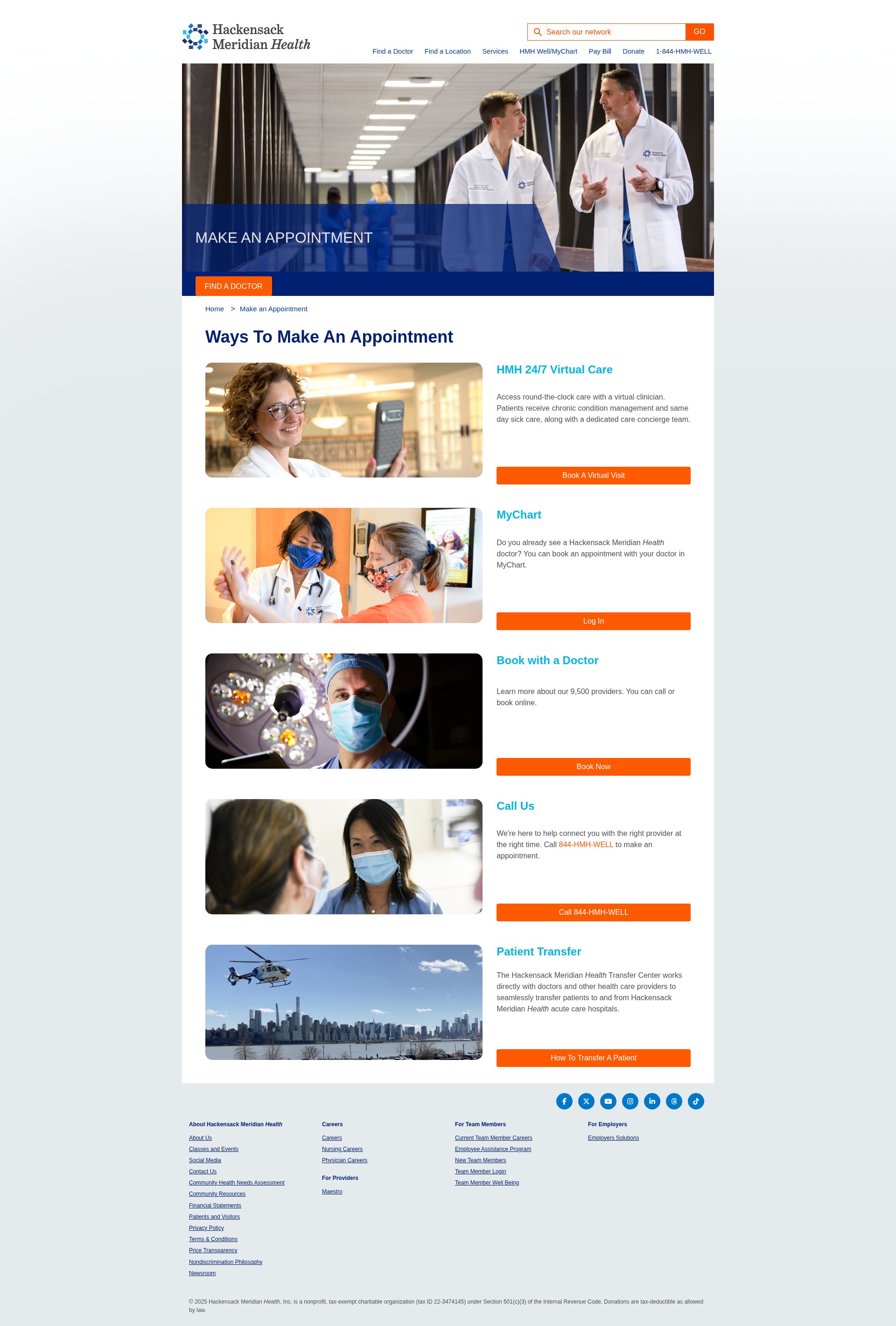 Screenshot of hackensackmeridianhealth.org
