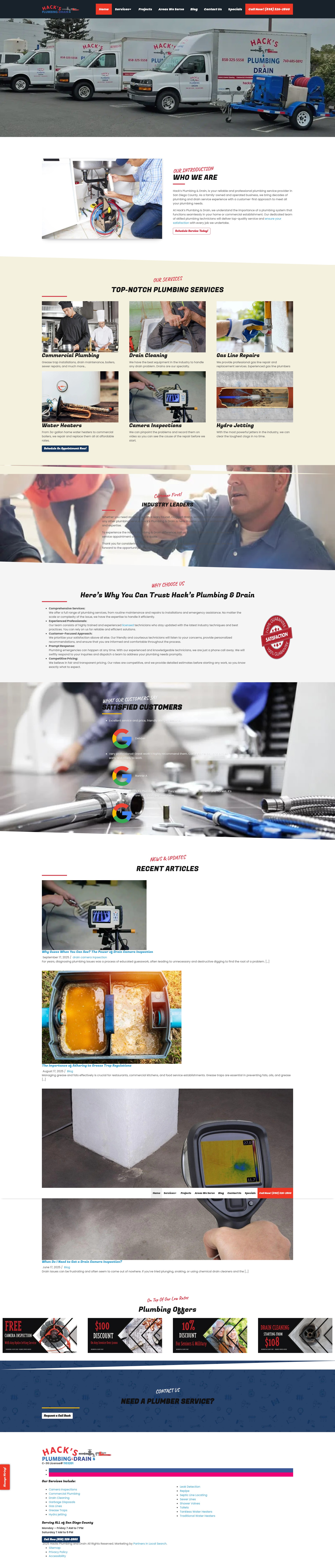 Screenshot of hacksplumbinganddrain.com