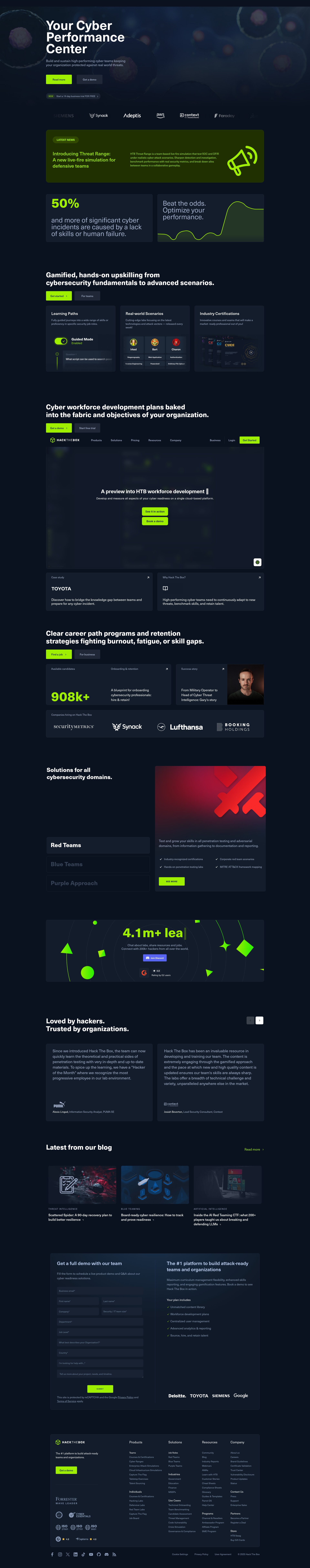Screenshot of hackthebox.com