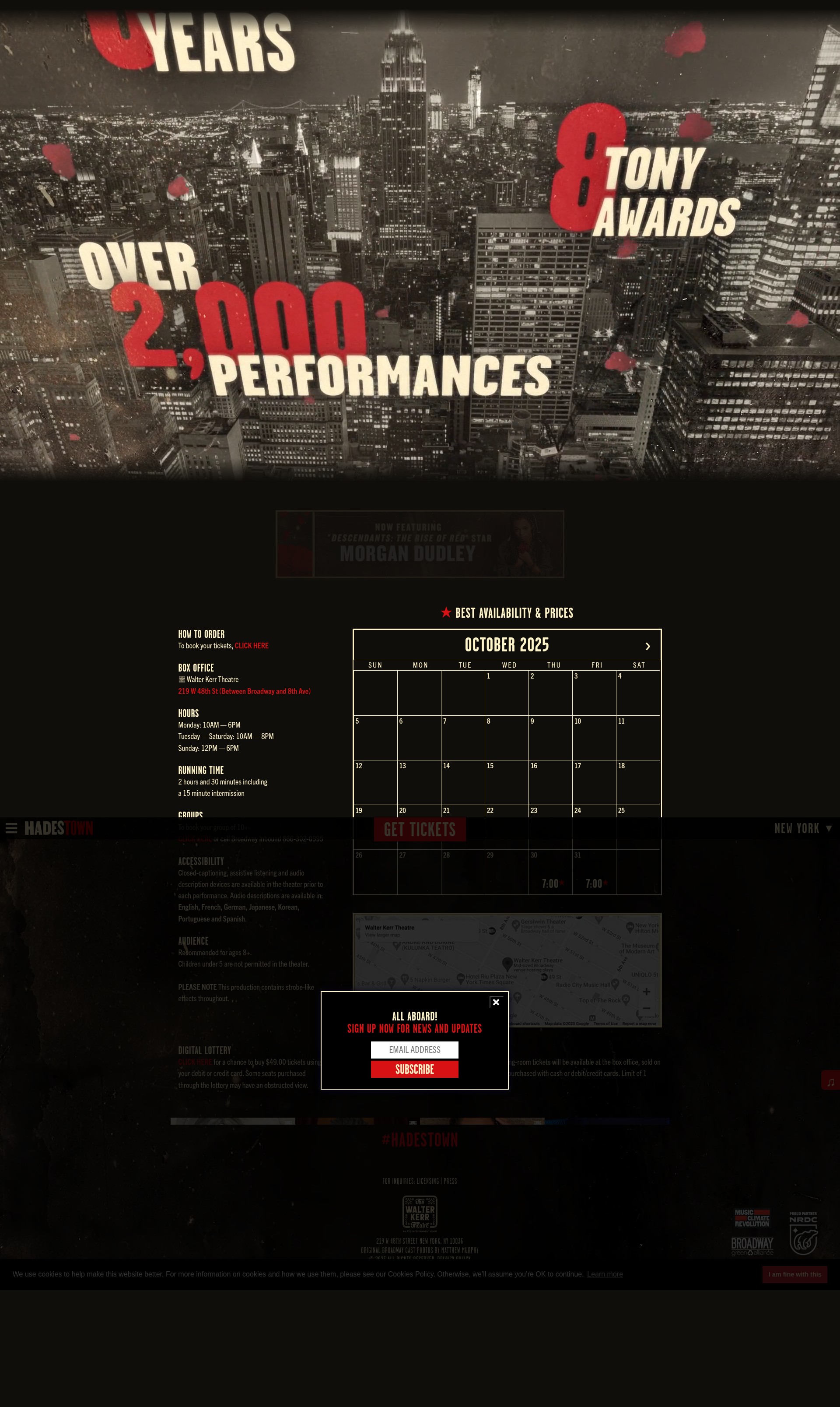 Screenshot of hadestown.com