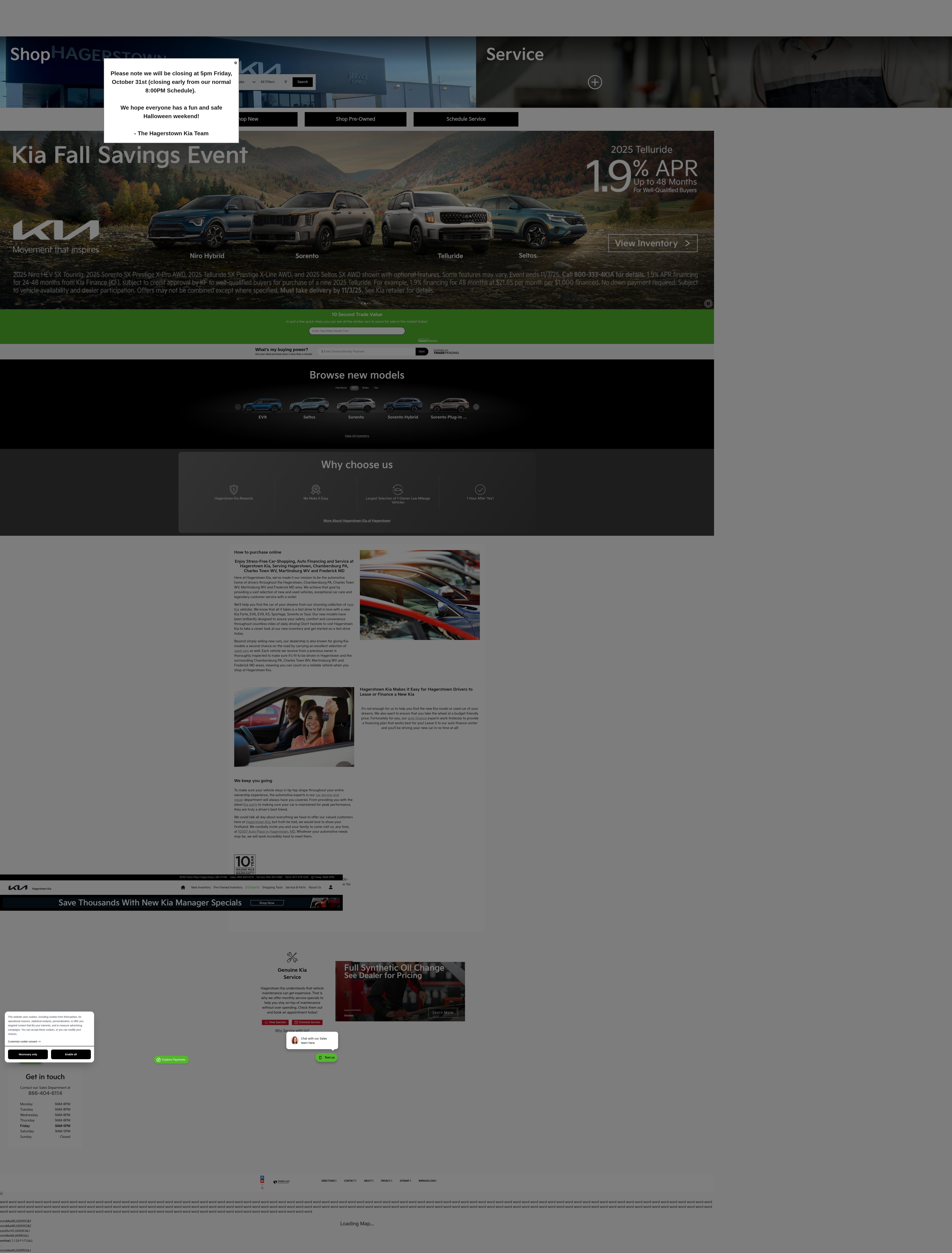 Screenshot of hagerstownkia.com