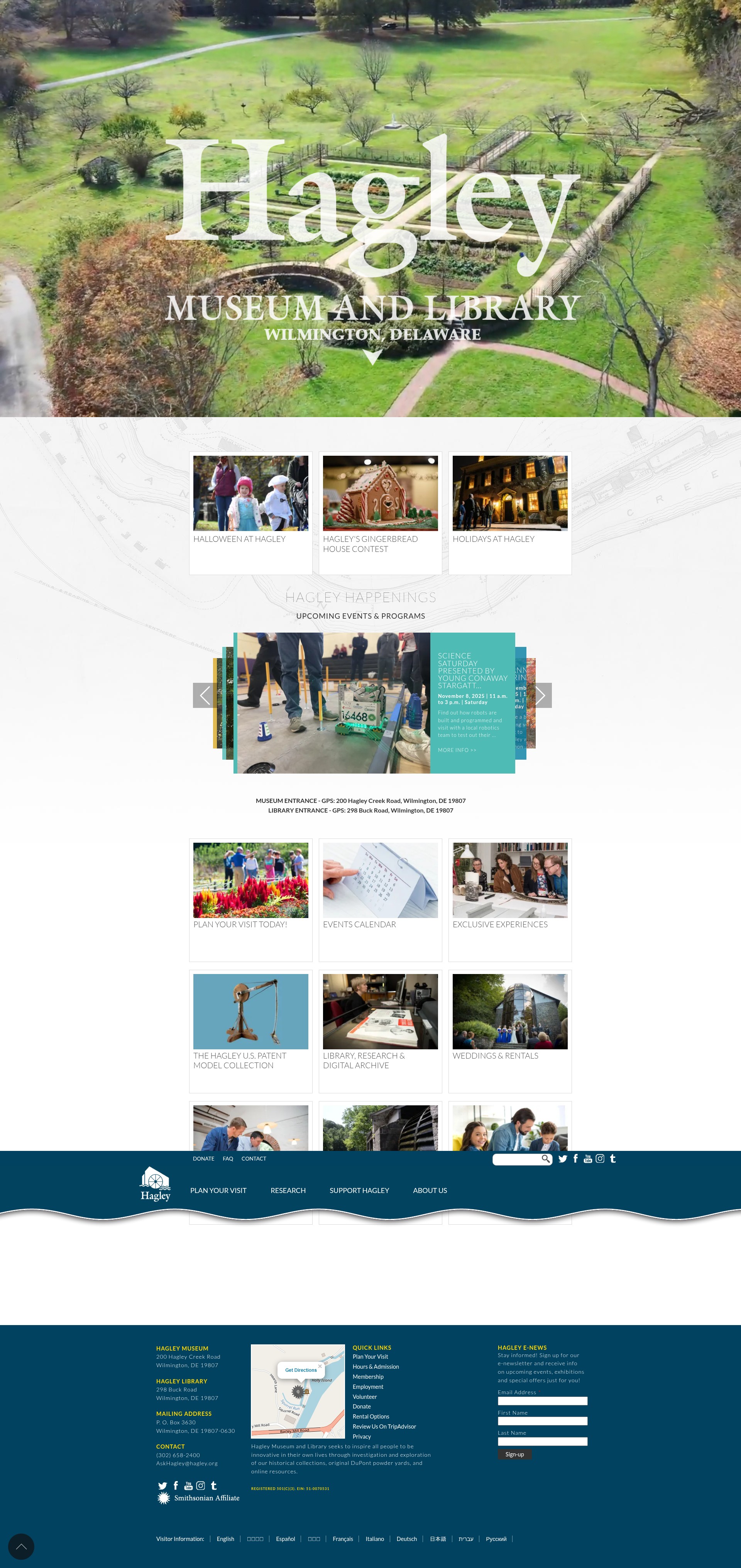 Screenshot of hagley.org