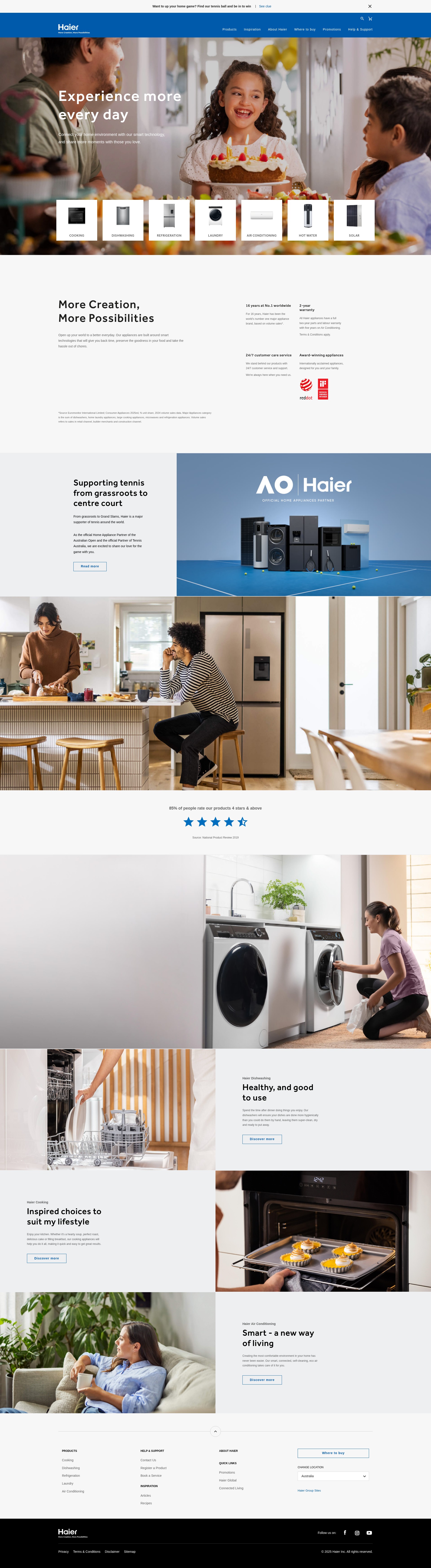 Screenshot of haier.com.au