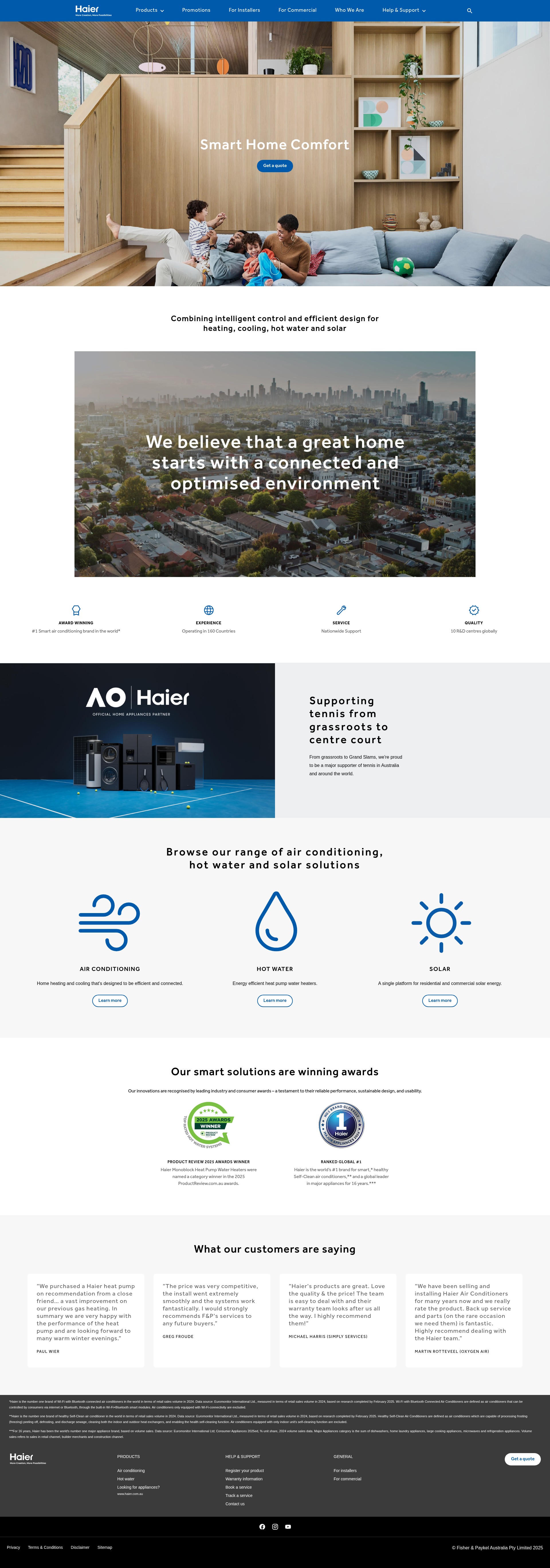 Screenshot of haierhome.com.au