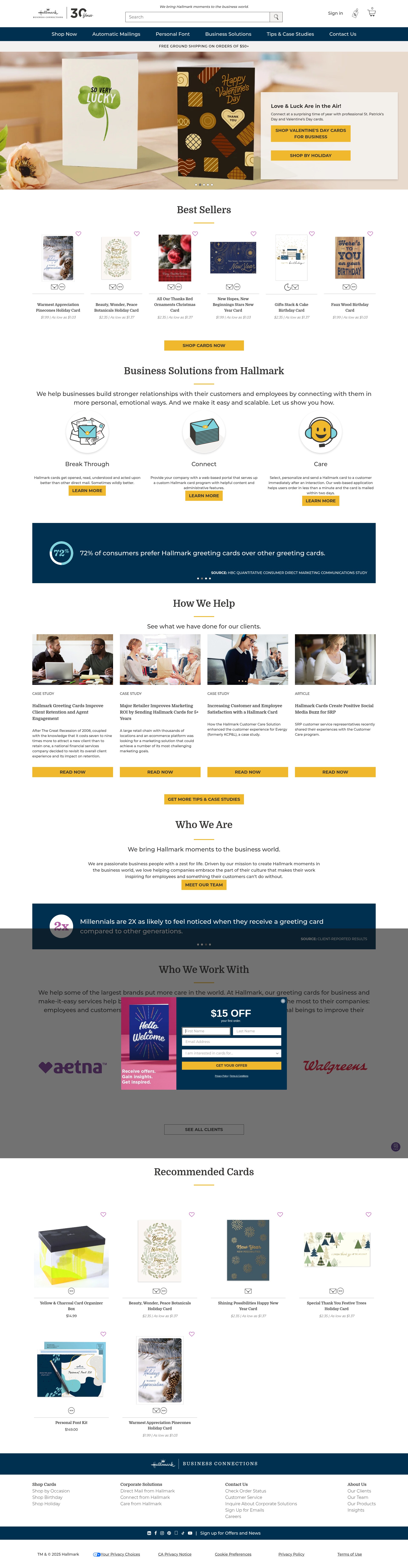 Screenshot of hallmarkbusiness.com