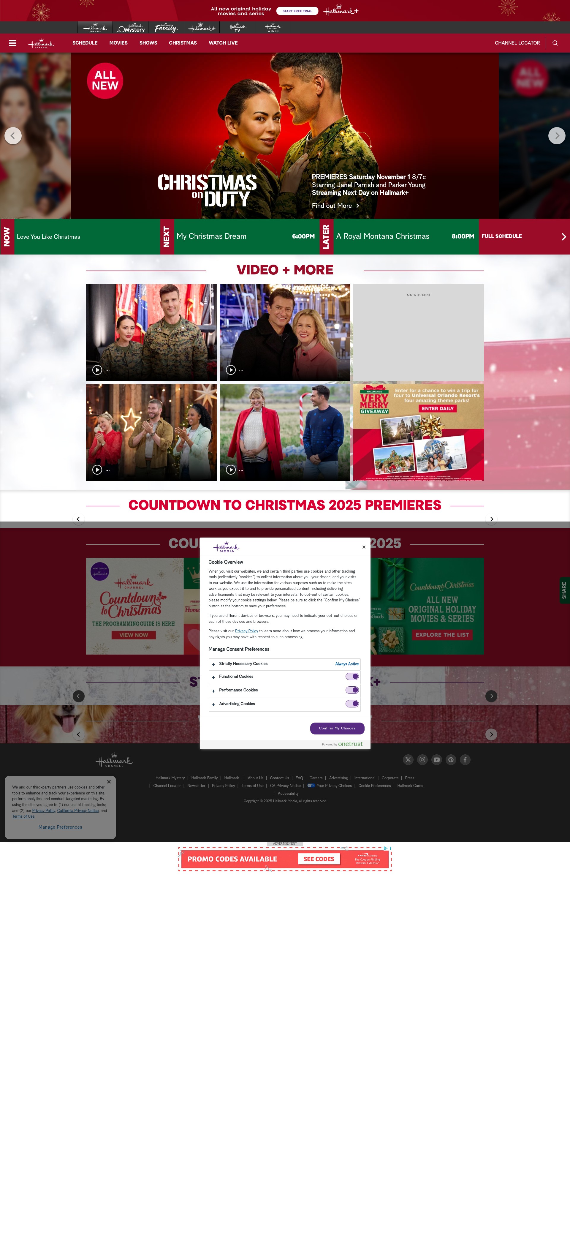 Screenshot of hallmarkchannel.com