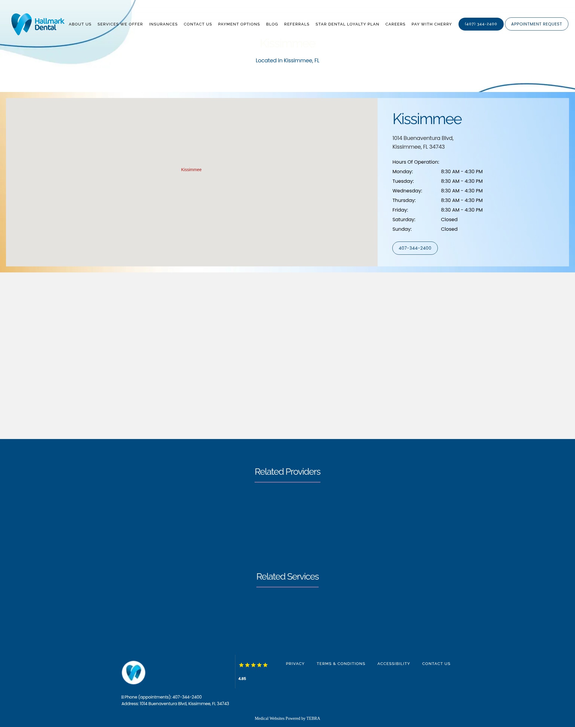 Screenshot of hallmarkdentalclinic.com
