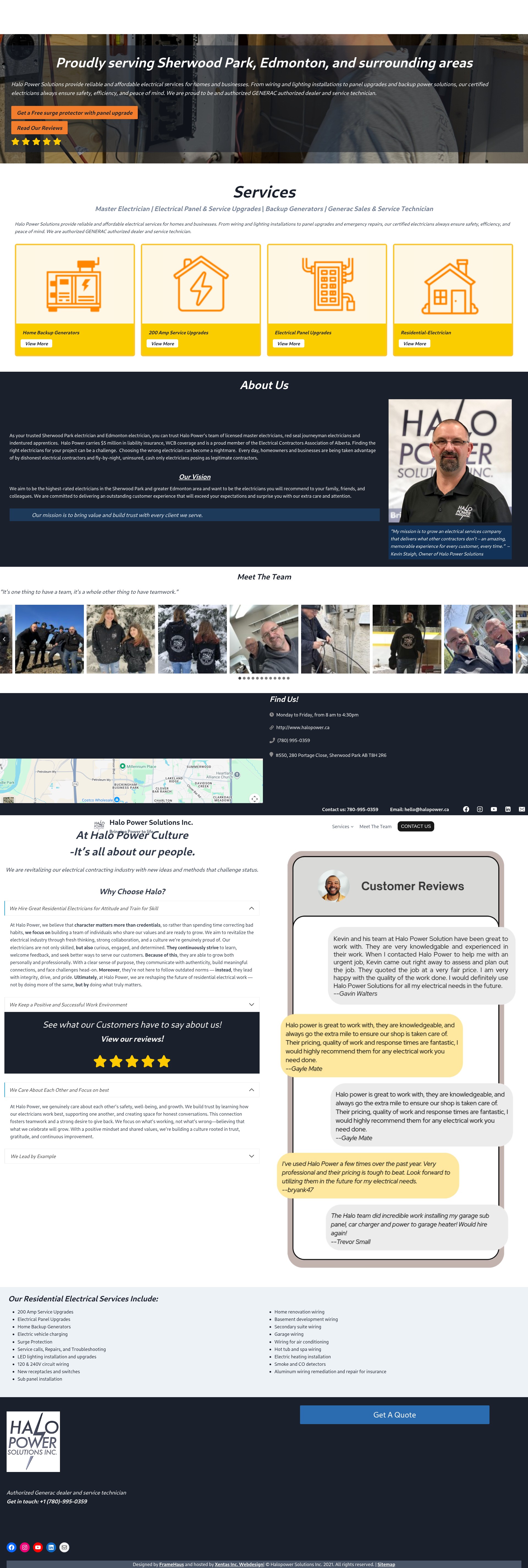 Screenshot of halopower.ca