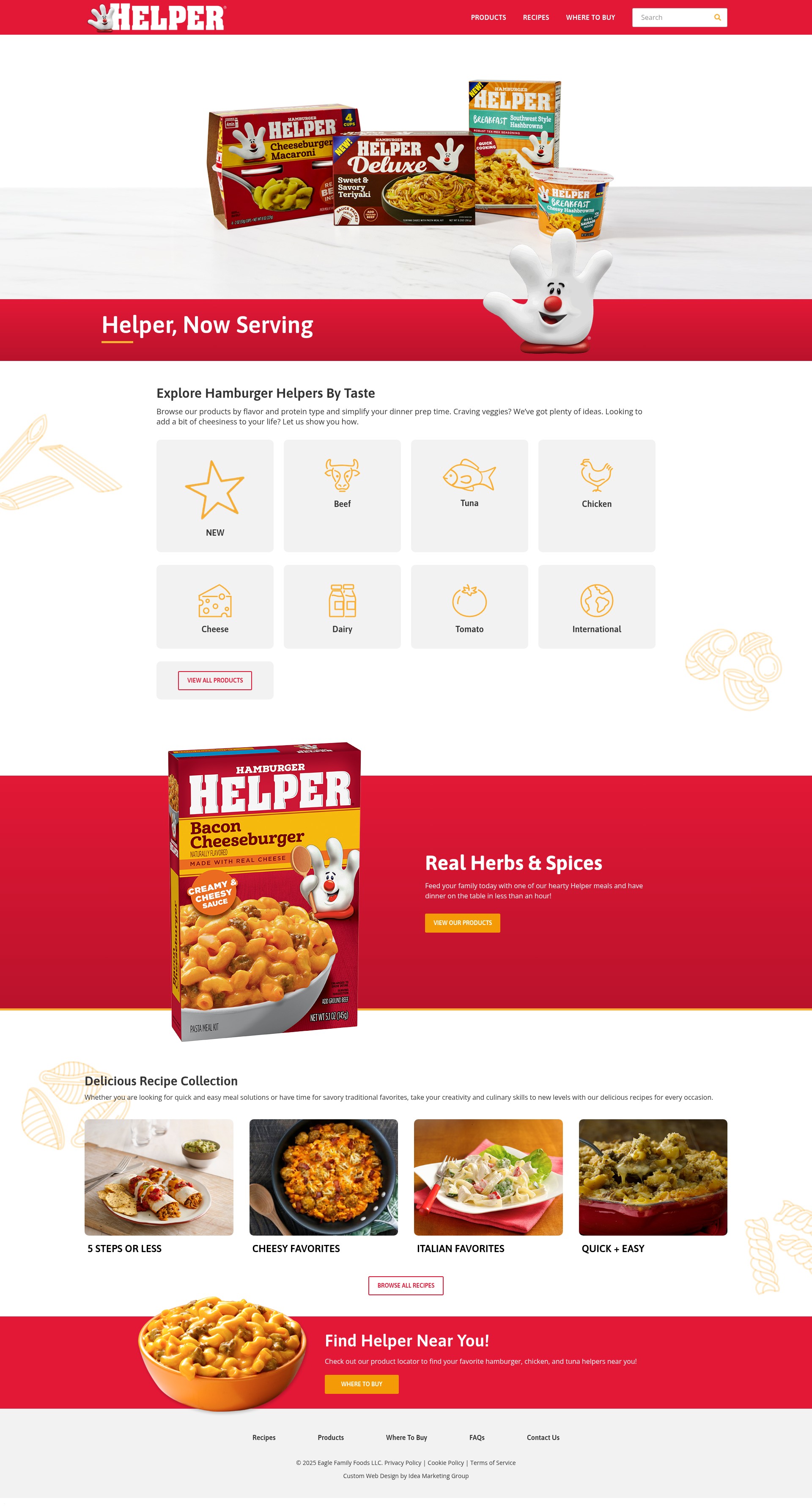 Screenshot of hamburgerhelper.com