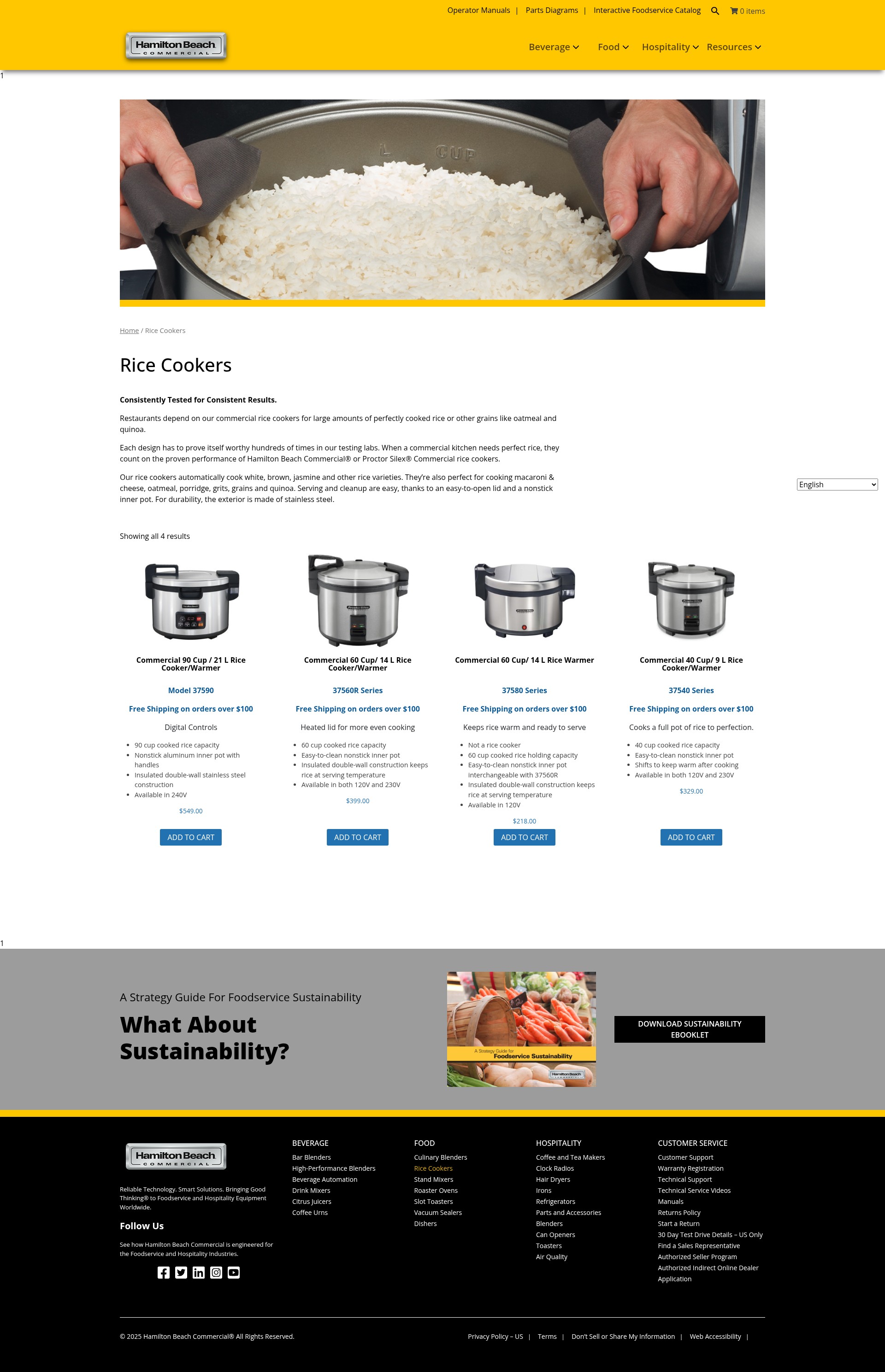 Screenshot of hamiltonbeachcommercial.com