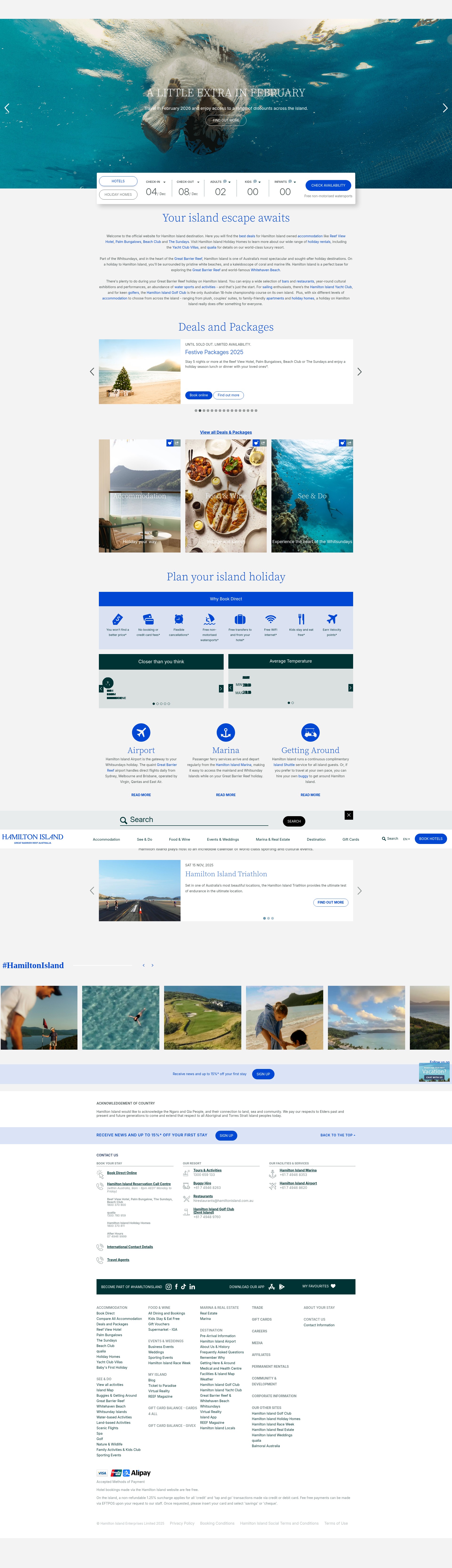 Screenshot of hamiltonisland.com.au